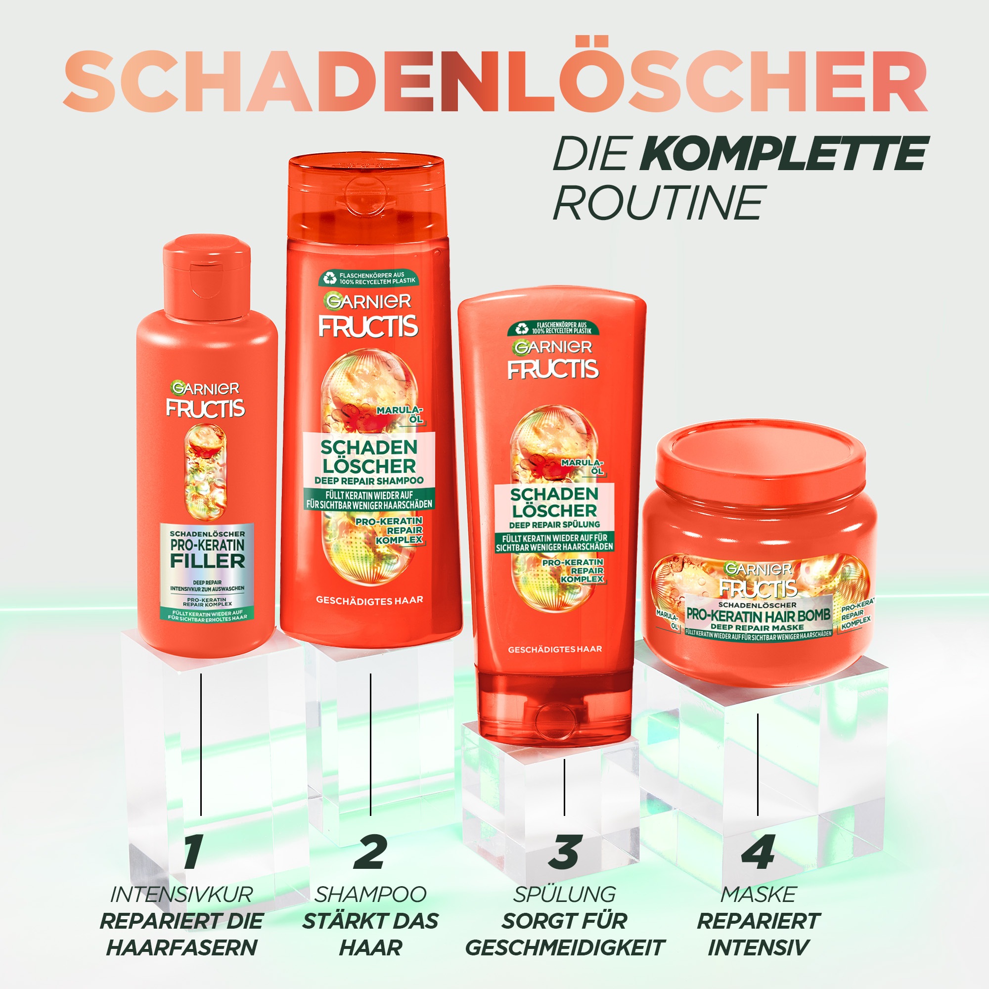 GARNIER Haarshampoo »Garnier Fructis Schadenlöscher Shampoo« Repariert Haarschäden