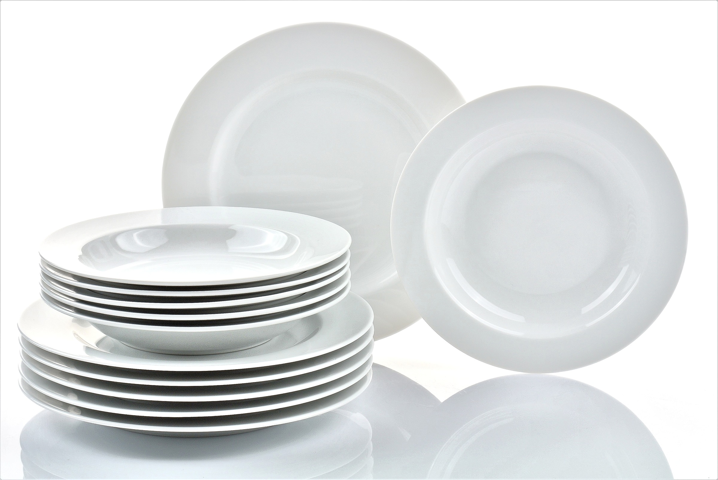 Retsch Arzberg Tafelservice »HEIKE WEISS, Geschirr-Set 12-teilig, Teller-Set aus Porzellan, rund« Tafelgeschirr in zeitlosem Design - für jeden Anlass