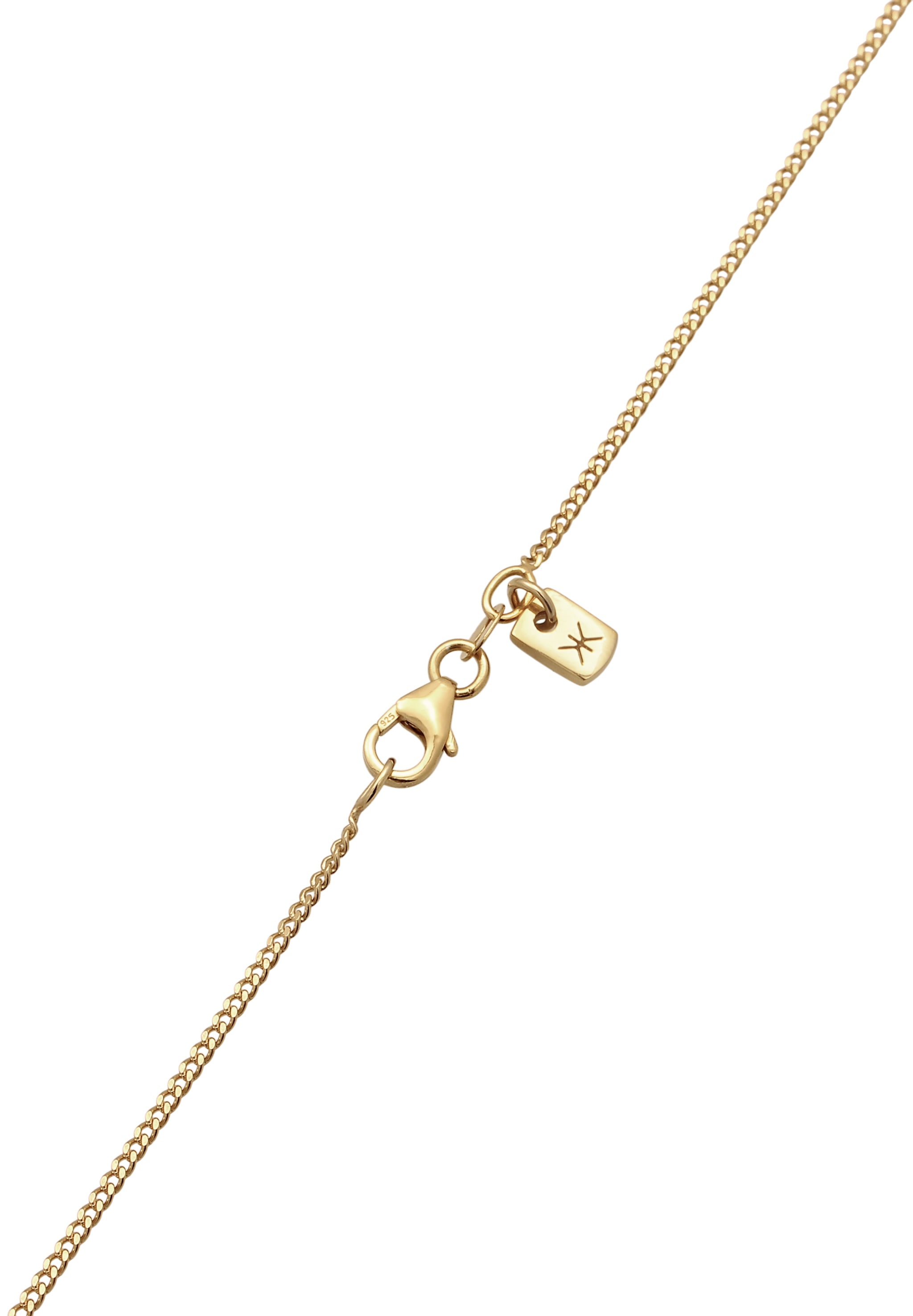 Kuzzoi Kette mit Anhänger »Halskette Halskette mit Anhänger Blume 925 Sterling Silber vergoldet«