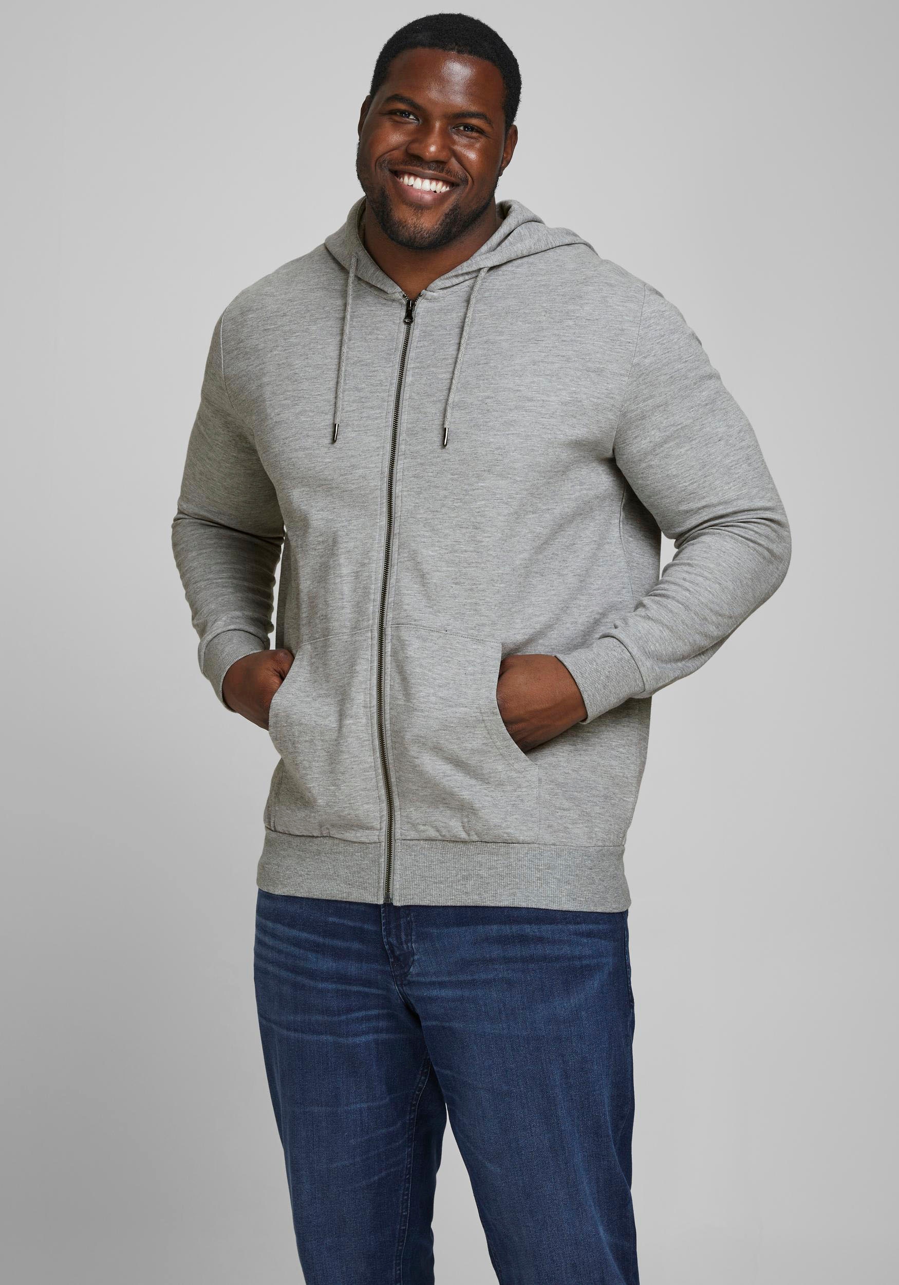 Jack & Jones PlusSize Kapuzensweatjacke »BASIC SWEAT ZIP HOOD«, bis Größe 6XL