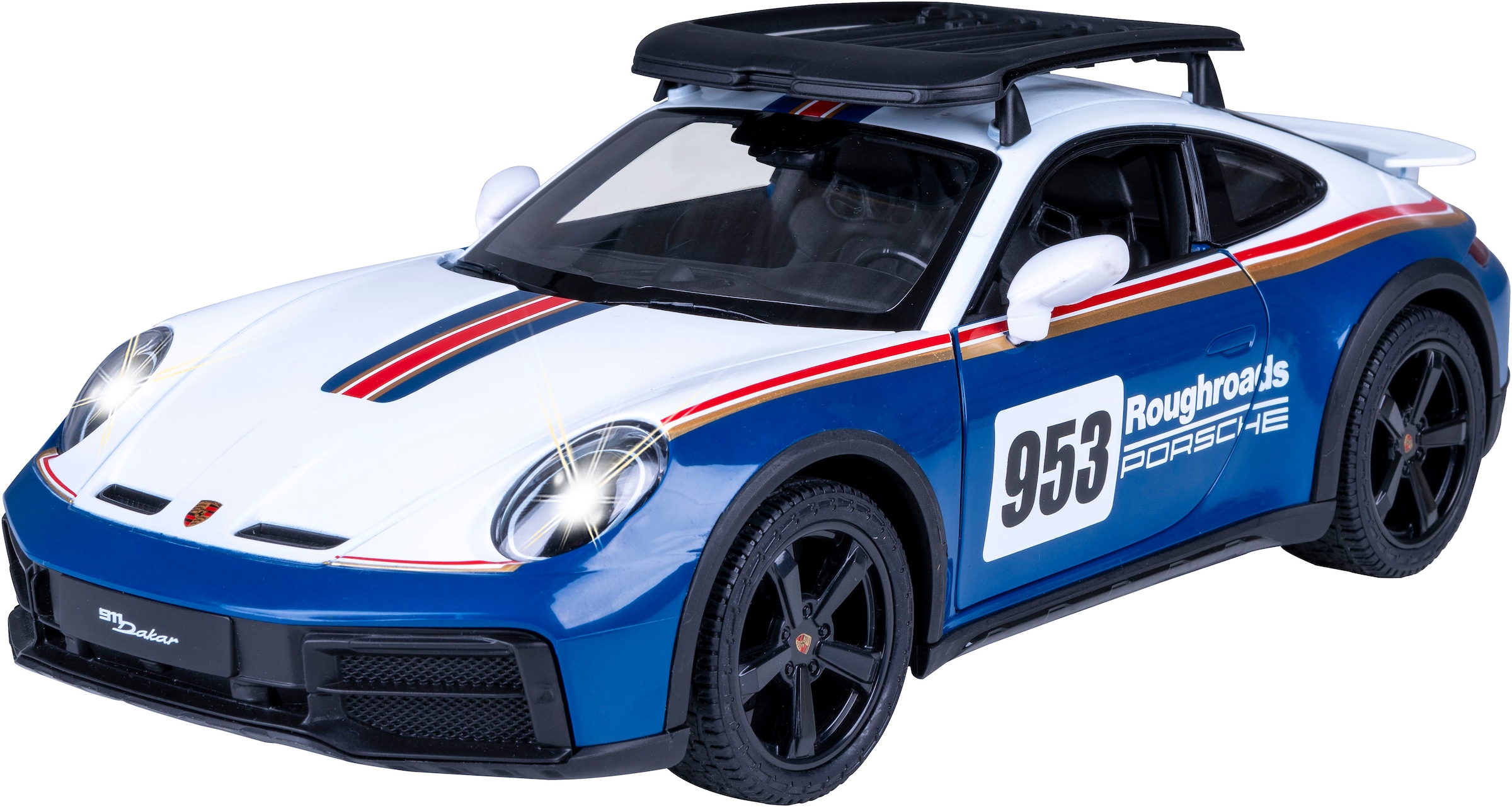 Jamara RC-Auto »Porsche 911 Dakar Performance 1:14 blau 2,4GHz«, mit LED Licht