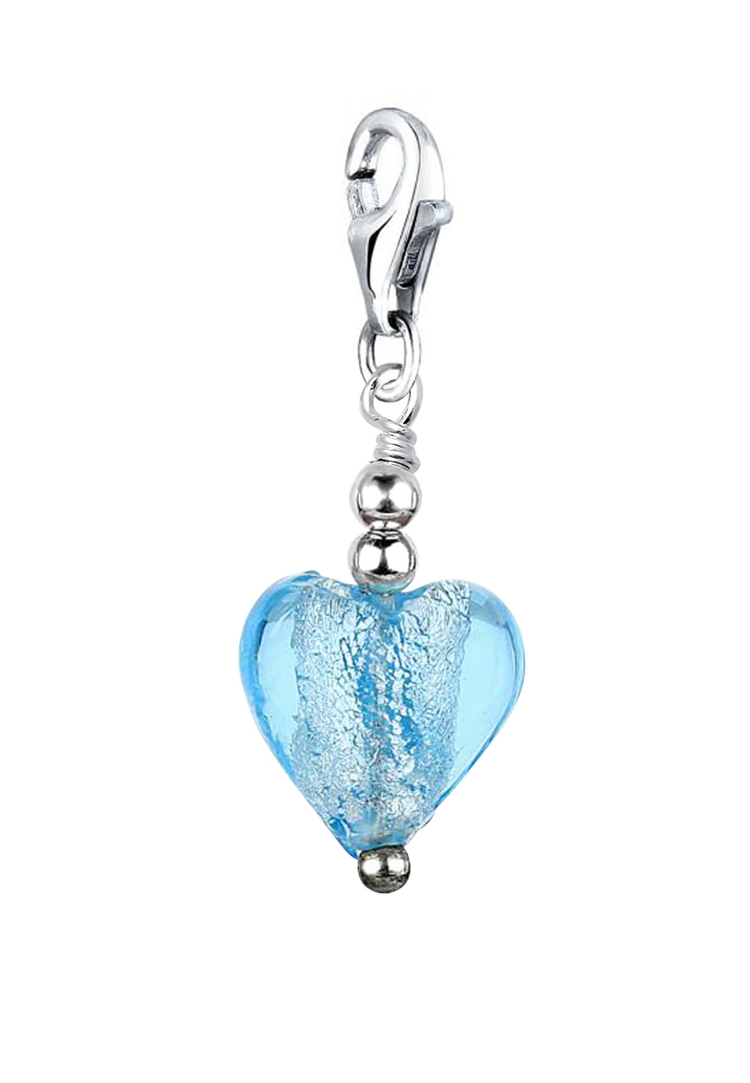 Nenalina Charm-Einhänger »Charm Herz-Anhänger Symbol Liebe Muranoglas 925 Silber«