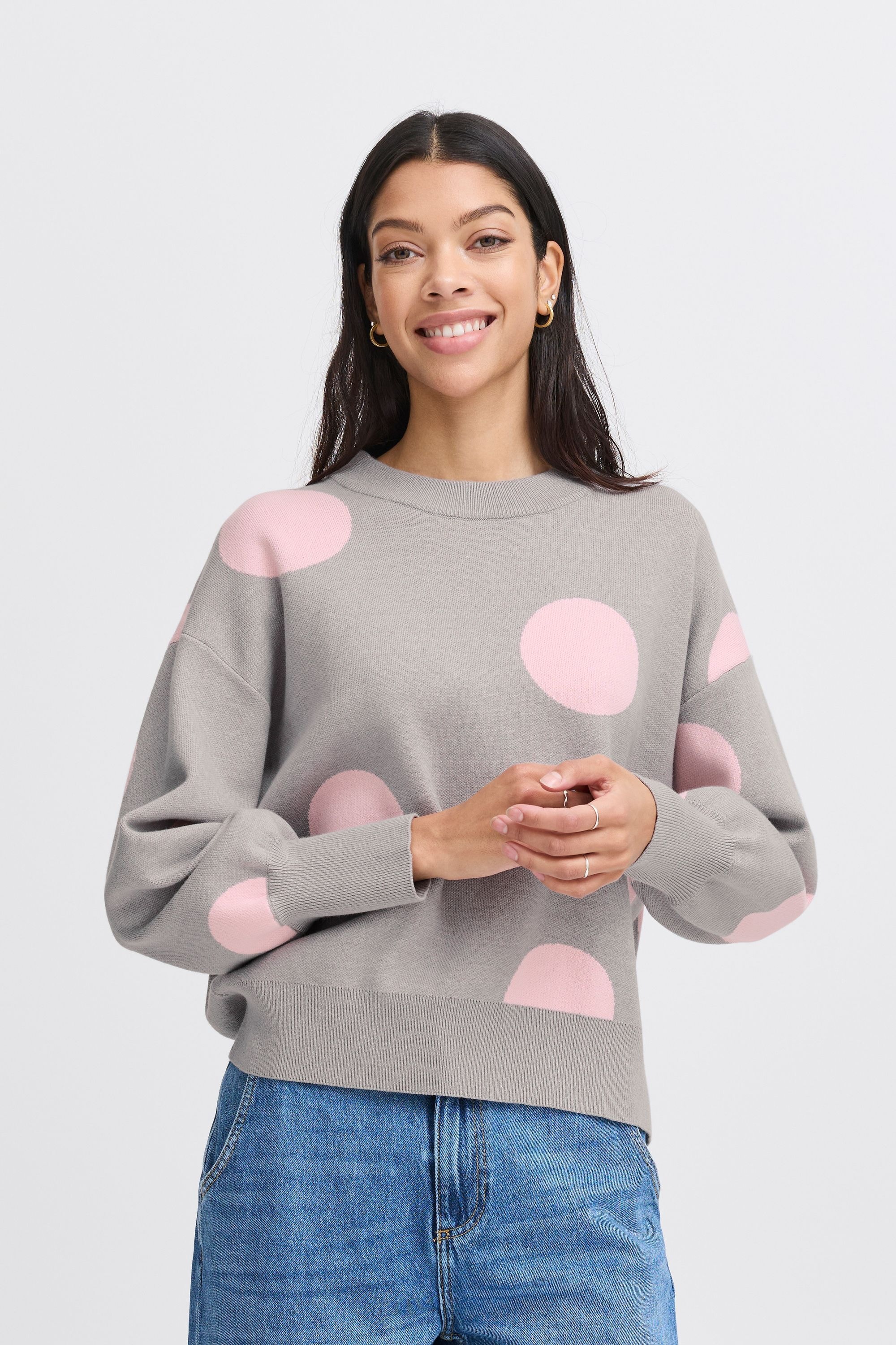 b.young Strickfleece-Pullover »Strickpullover BYOMME DOT JUMPER -«