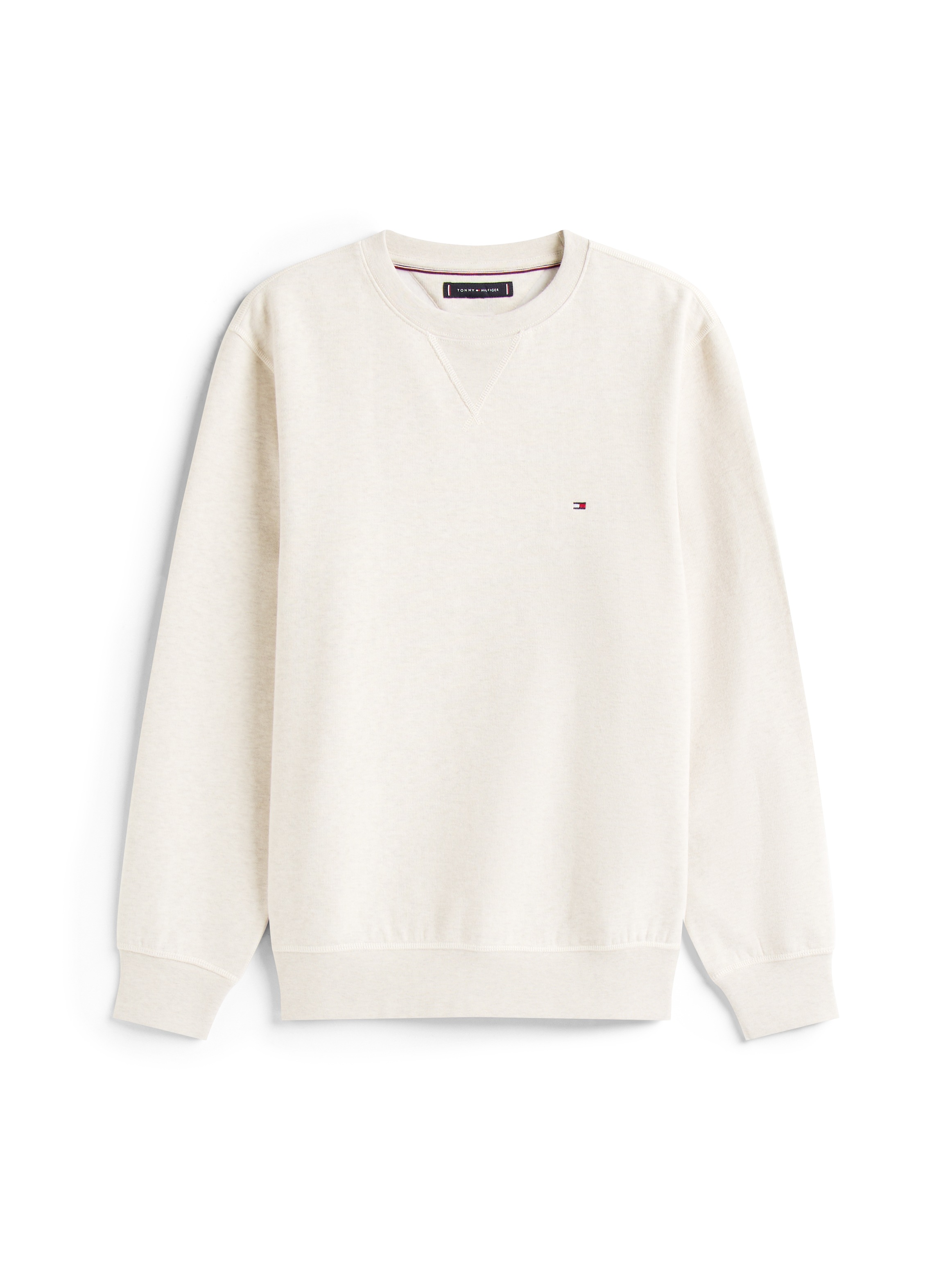 Tommy Hilfiger Sweatshirt »ESS SEASONAL FLEECE CREWNECK mit Rundhals und Stickerei«, unifarben, casual, regular fit, Baumwollmix, Rundhals