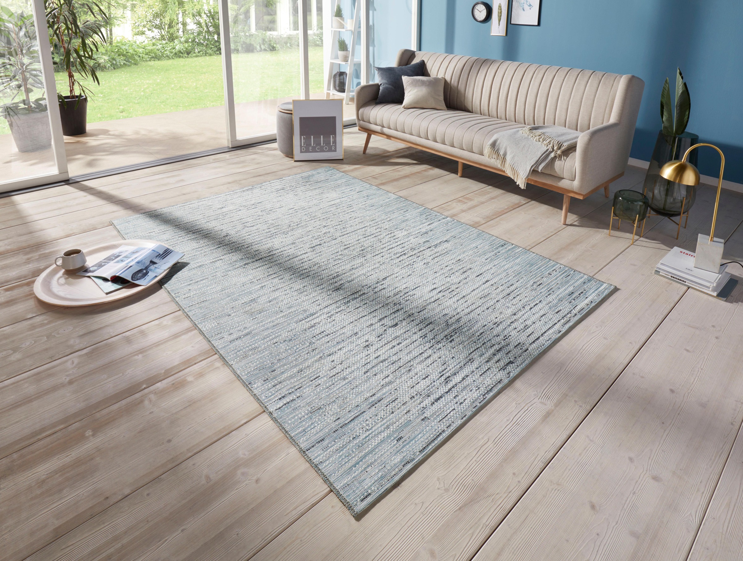 ELLE DECORATION Teppich »Laval«, rechteckig, 3 mm Höhe, In-und Outdoor geeignet, Strapazierfähig und pflegeleicht, Flachgewebe