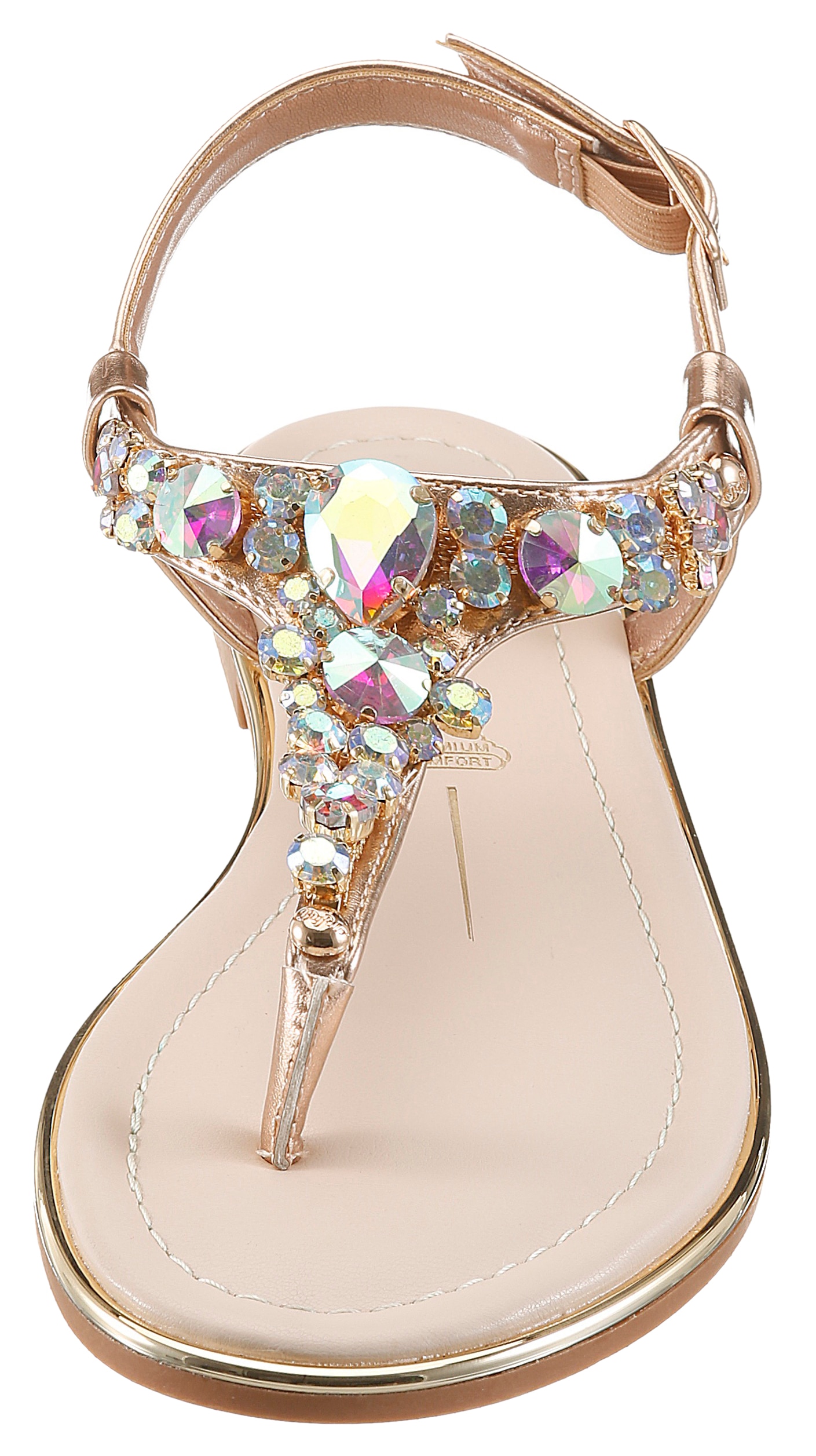 Buffalo Zehentrenner »KIRA ICE«  , Riemchensandale, Sommerschuh, Urlaubsandale, Memory Foam Innensohle