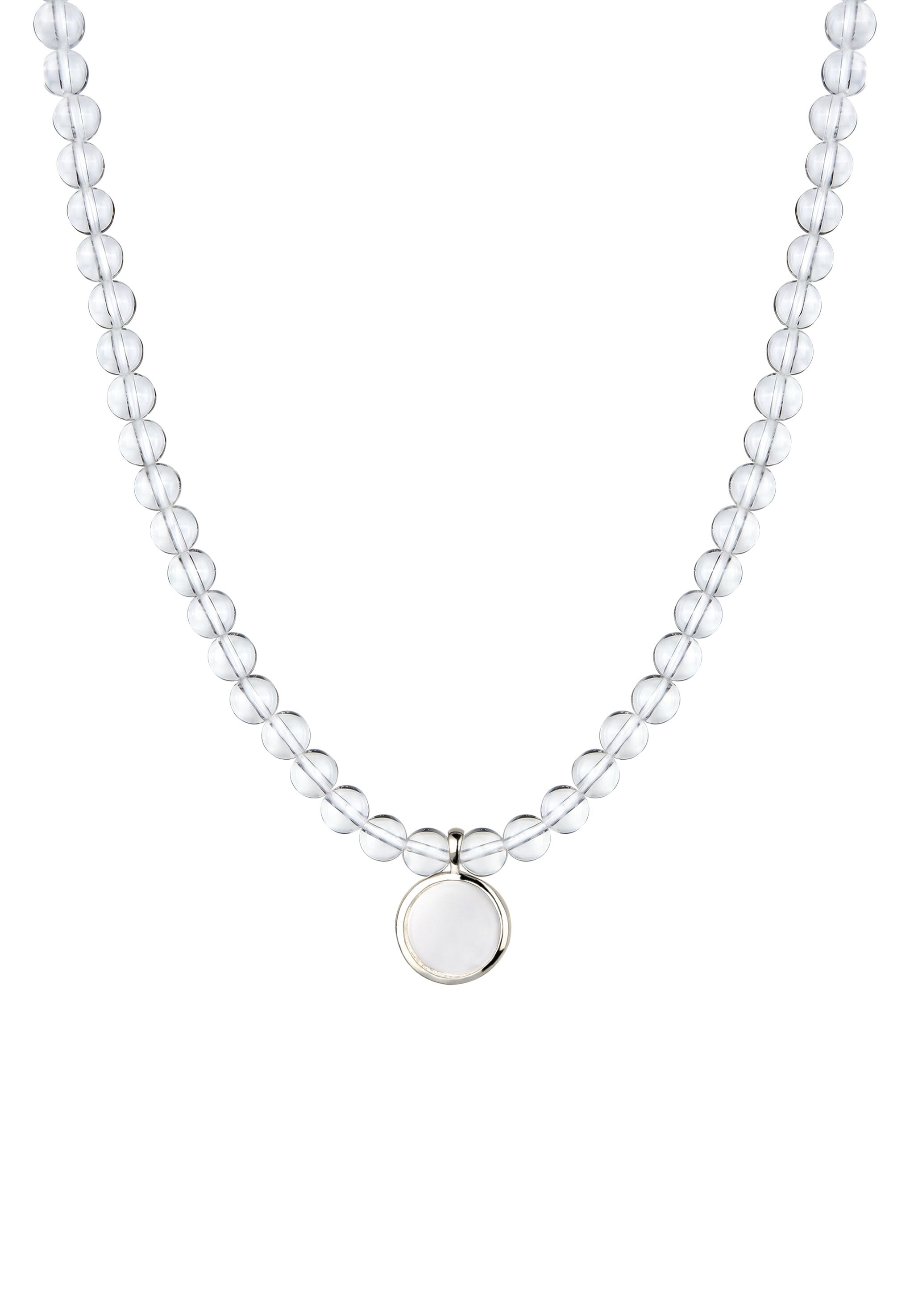 Elli Silberkette »Halskette Rock Crystal Kreis Transparent 925 Sterling Silber«