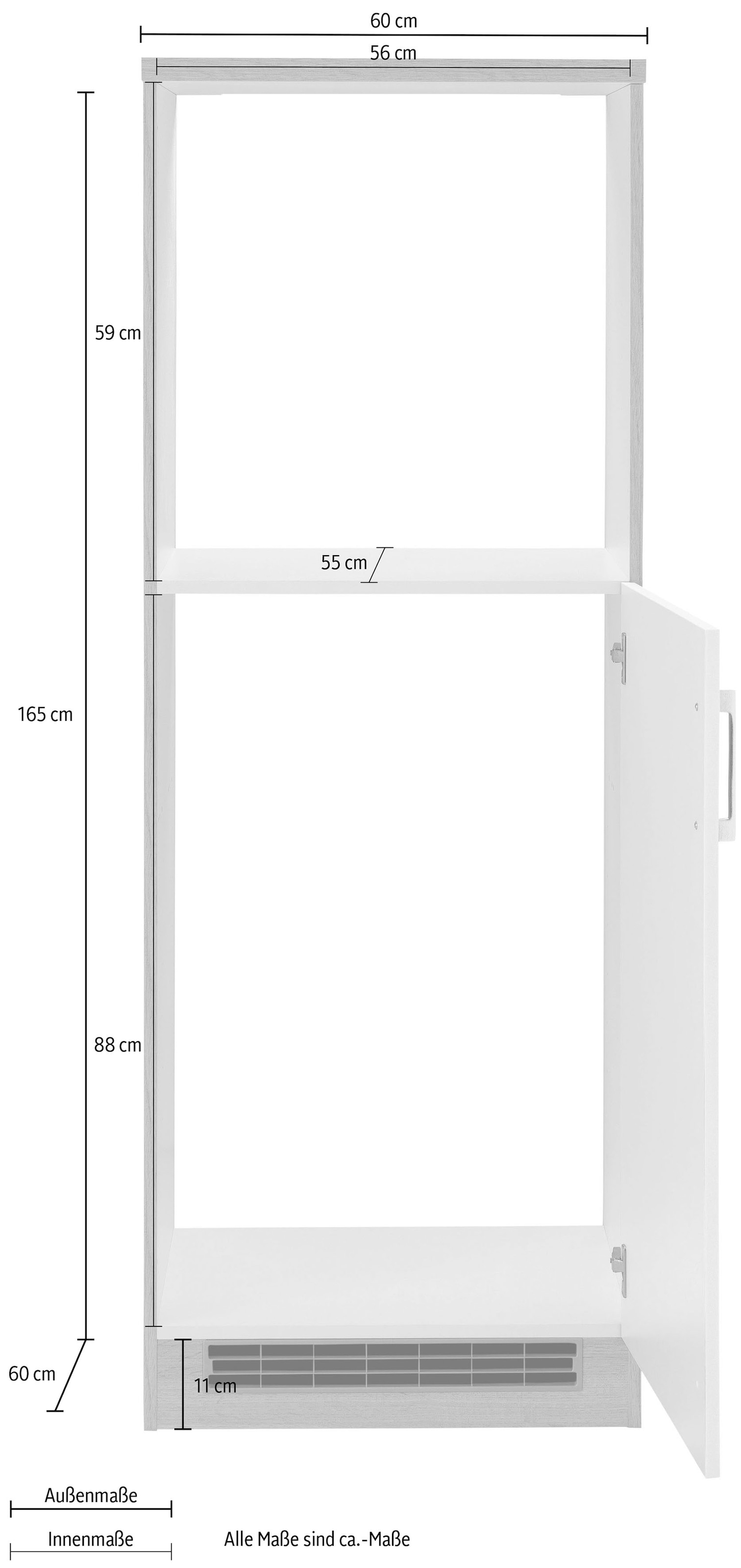 HELD MÖBEL Backofen/Kühlumbauschrank »Colmar«, 60 cm breit, 165 cm hoch,  für Einbaukühlschrank und Einbaubackofen bei OTTO