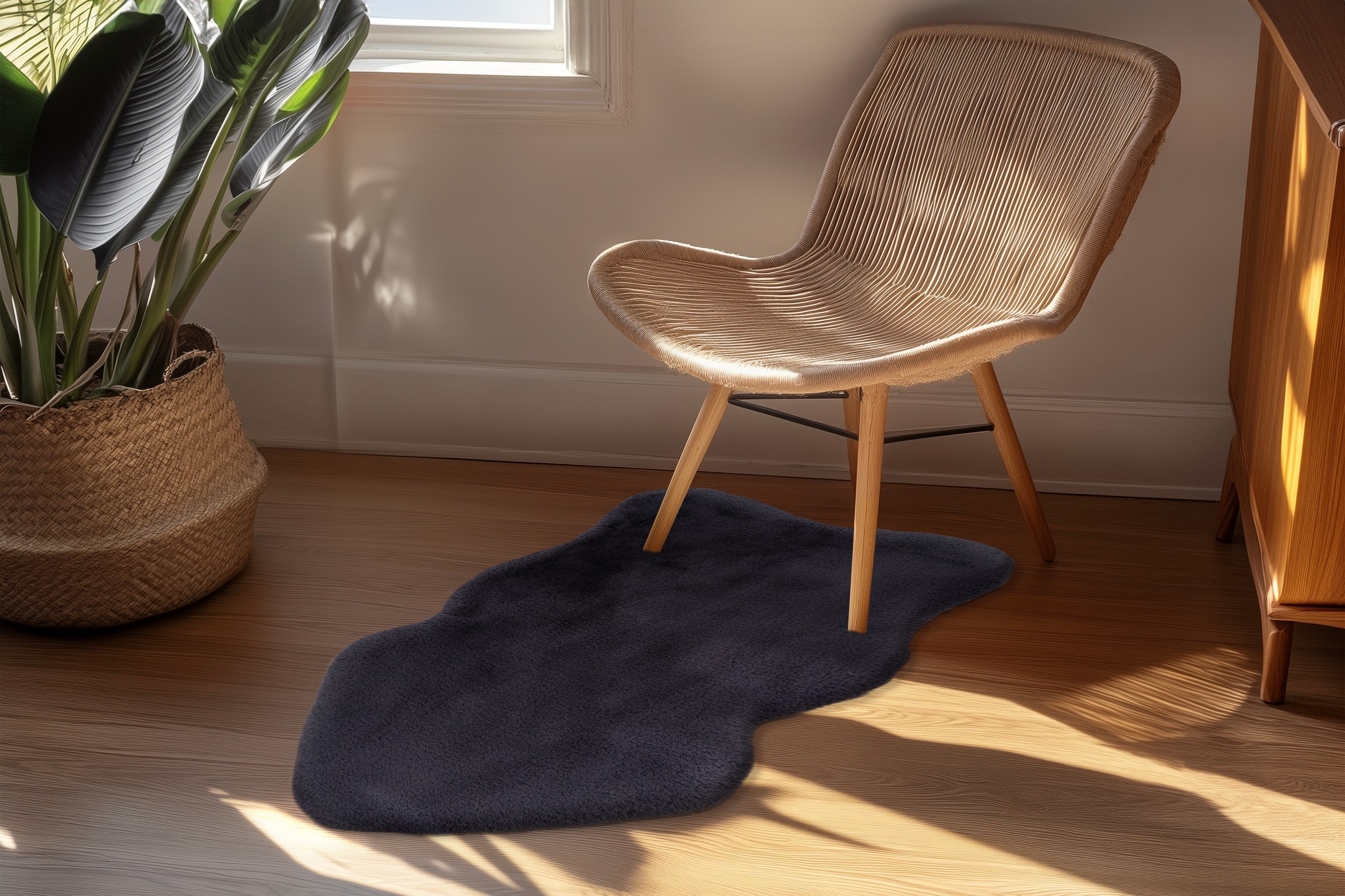 Obsession Fellteppich »Infinity 201« fellförmig 40 mm Höhe Kunstfell, Uni Farben, Kaninchenfell Haptik, supersoft