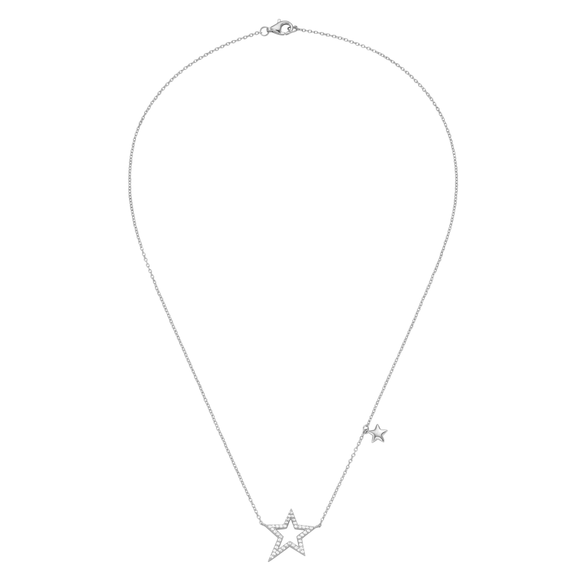 Smart Jewel Collier »Collier mit Sternen und Zirkonia, Silber 925«