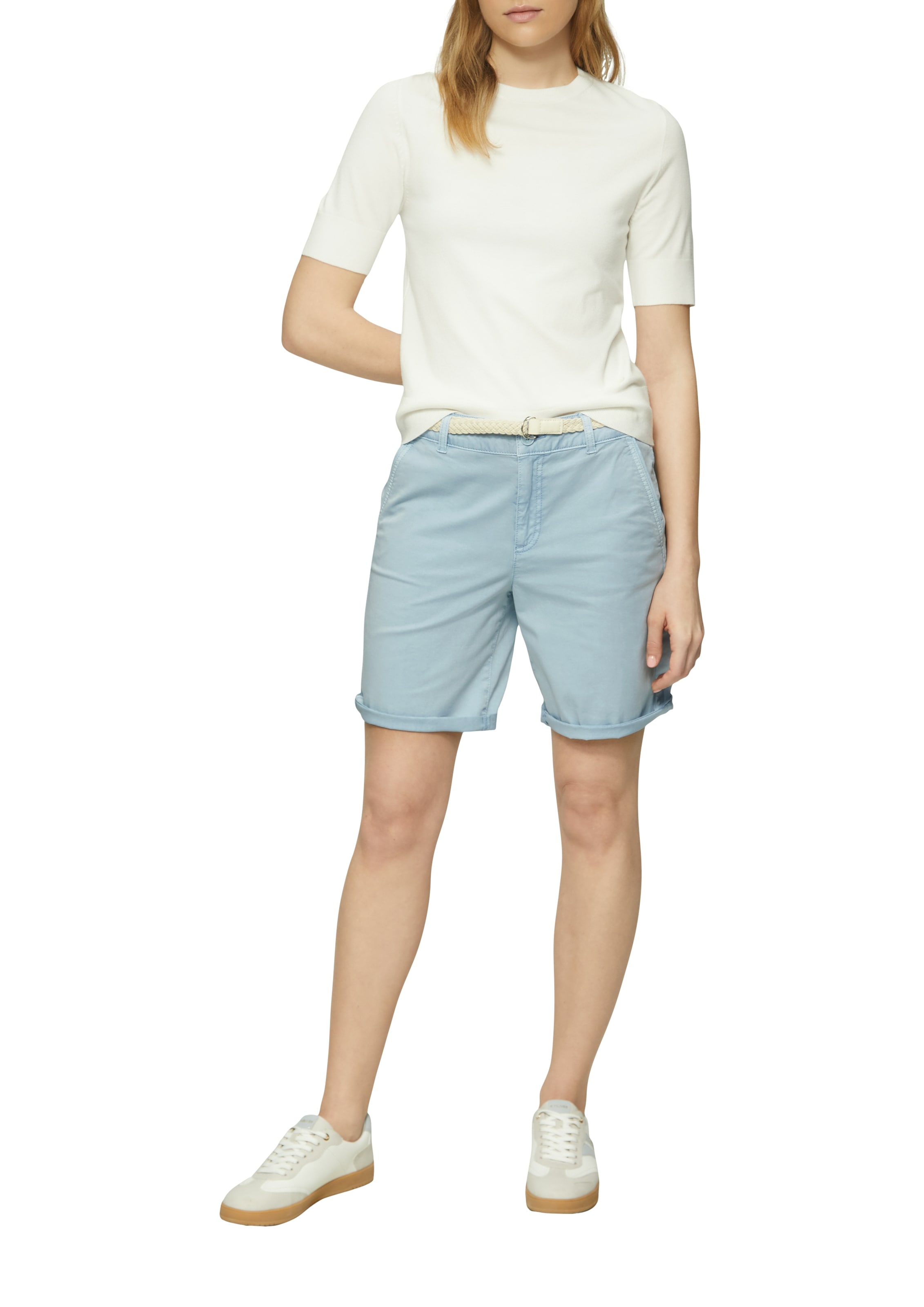 s.Oliver Chinoshorts, Sommerhose mit geflochtenem Gürtel