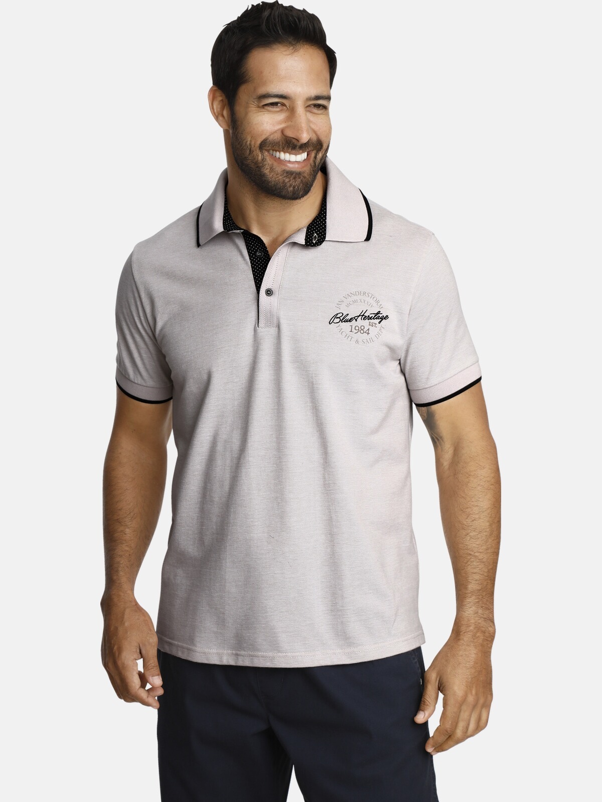 Jan Vanderstorm Poloshirt »HILDUR«, luftiges Pikee, Comfort Fit