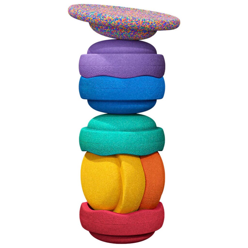 Stapelstein Spielzeug-Gartenset »Stapelstein rainbow classic bundle 6+1«, für Drinnen und Draußen, 7-tlg. ØxH: 27,5x12 cm