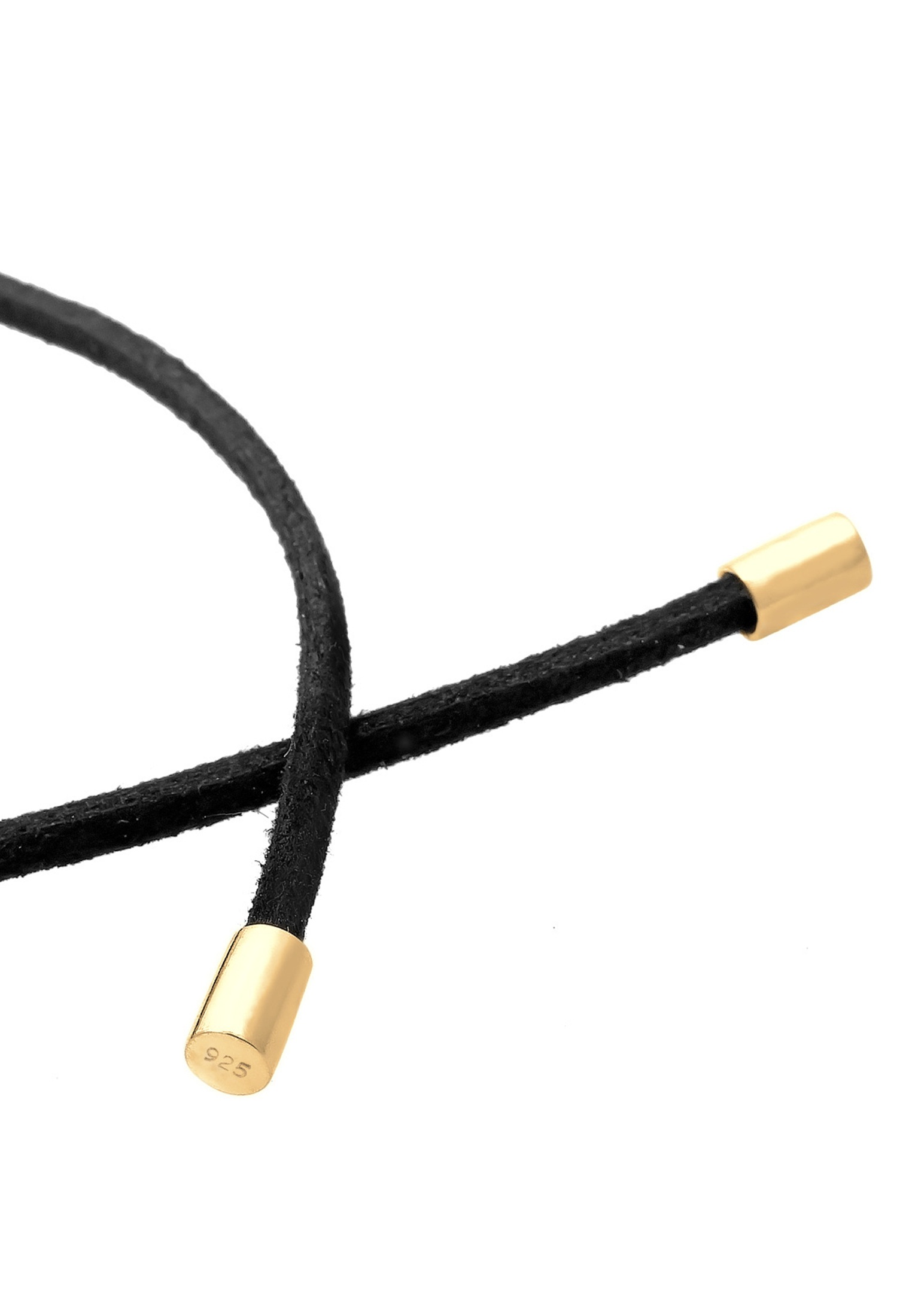 Elli Choker »Halskette Choker Velour Leder Schwarz 925 Silber«