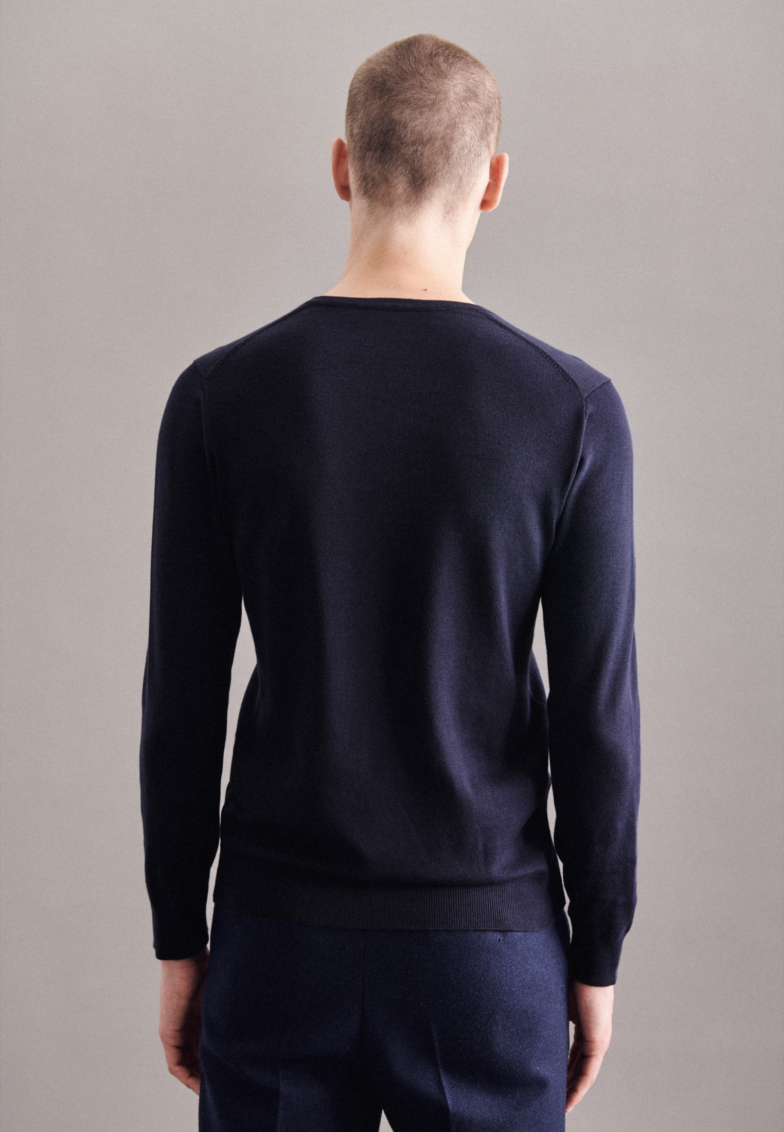 seidensticker Strickpullover »Schwarze Rose«, Langarm V-Neck Uni