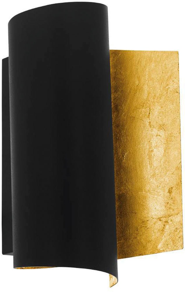 EGLO Wandleuchte »FALICETTO Wandlampe, schwarz-gold, Metall, exkl. Leuchtmittel E27«, 1 flammig, Leuchtmittel E27 | ohne Leuchtmittel, Flurlampe, Wohnzimmerlampe, Industrial, eingedreht, 16x25x11,5cm