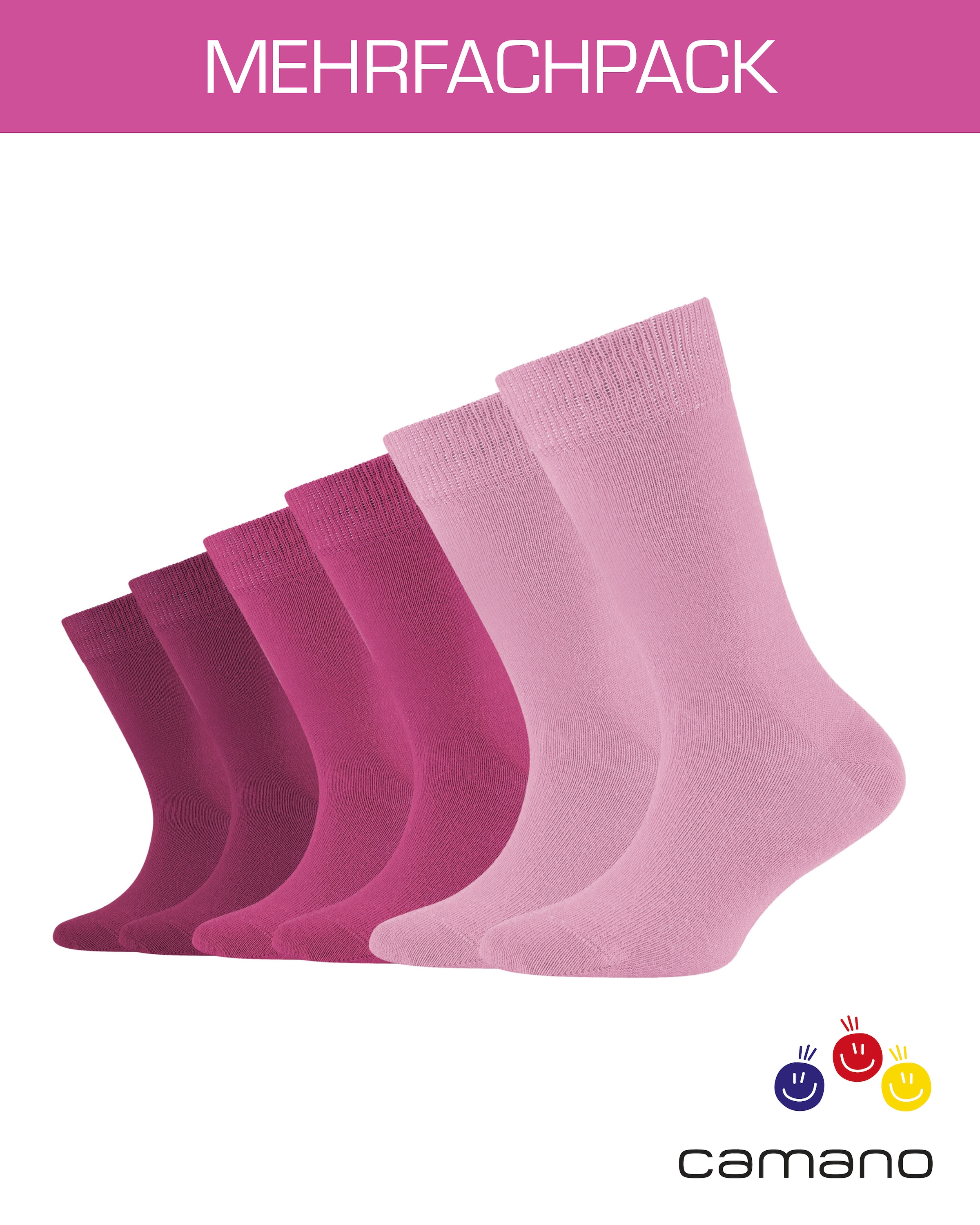 Camano Socken »ca-soft« 6 Paar,  mit Komfortbund und gepolsterten Zehen-/Fersenbereich