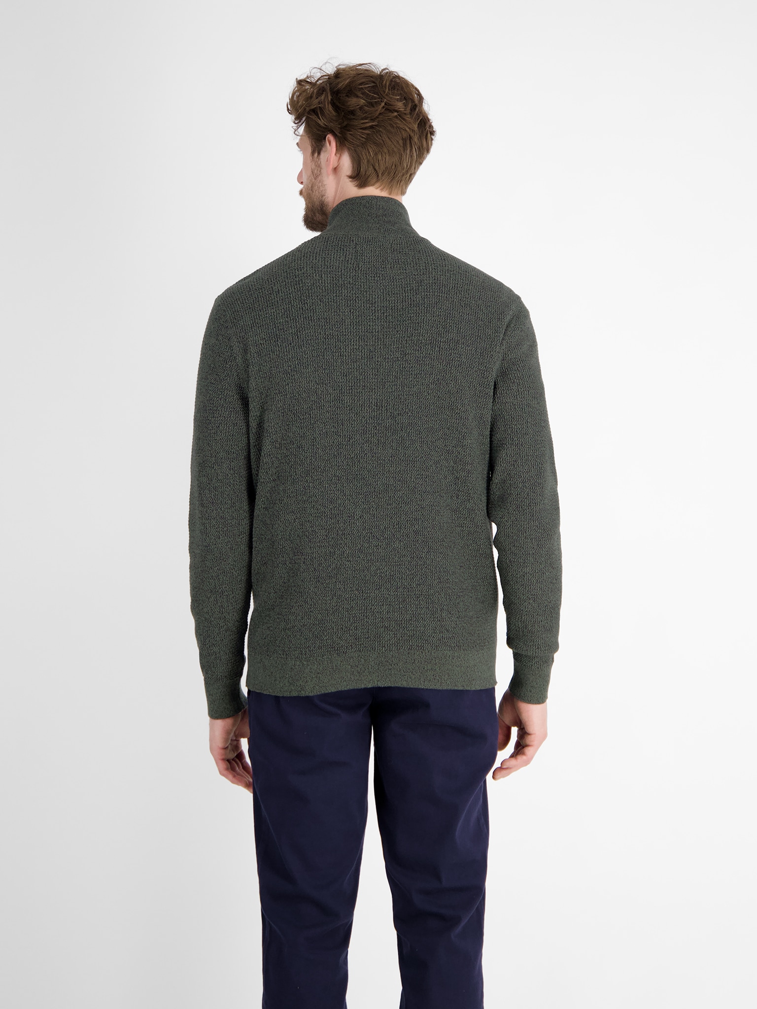 LERROS Strickpullover mit Troyer-Reißverschluss, Stehkragen