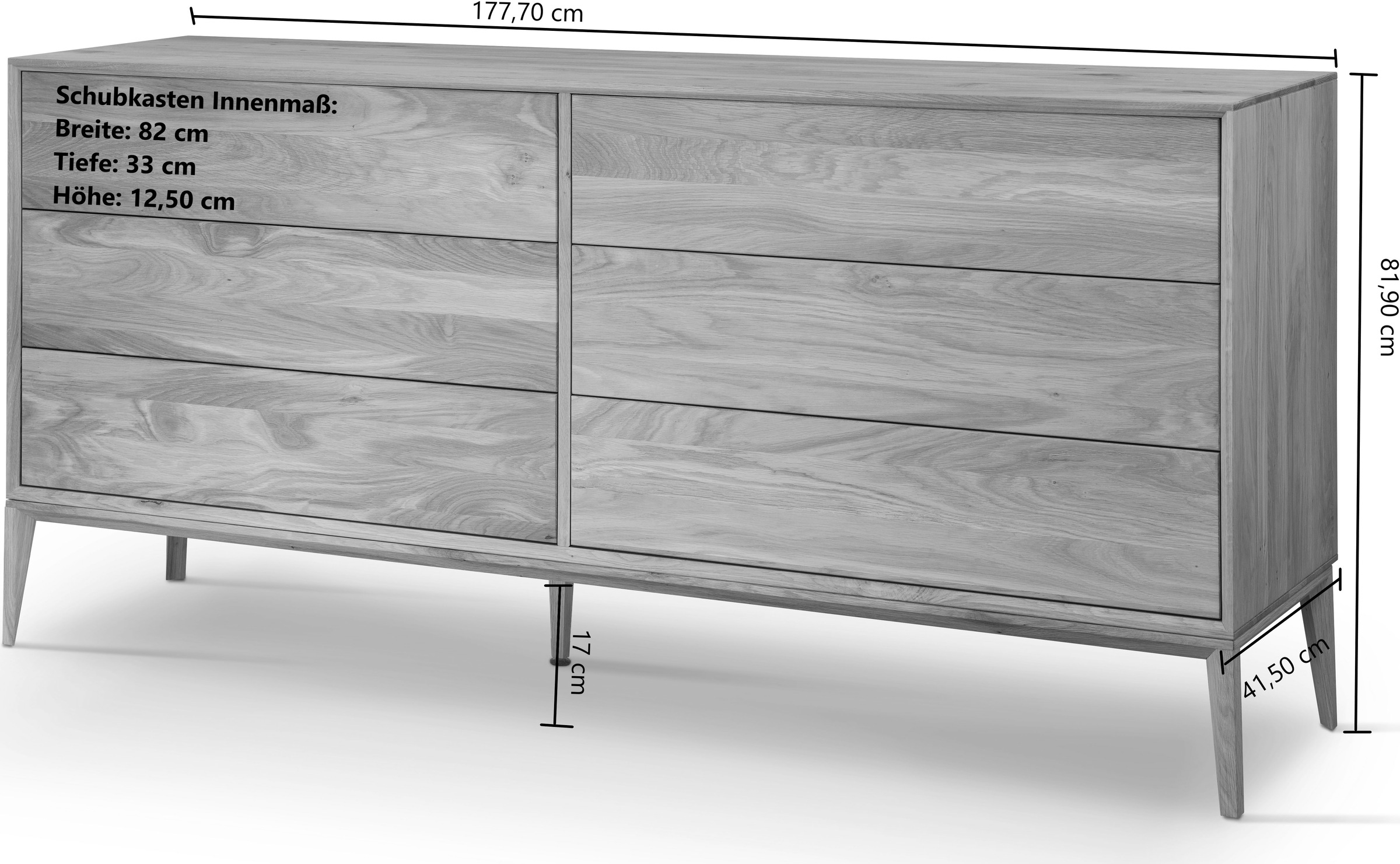 Home affaire Sideboard »Koda«, 6 Schubladen mit push to open funktion