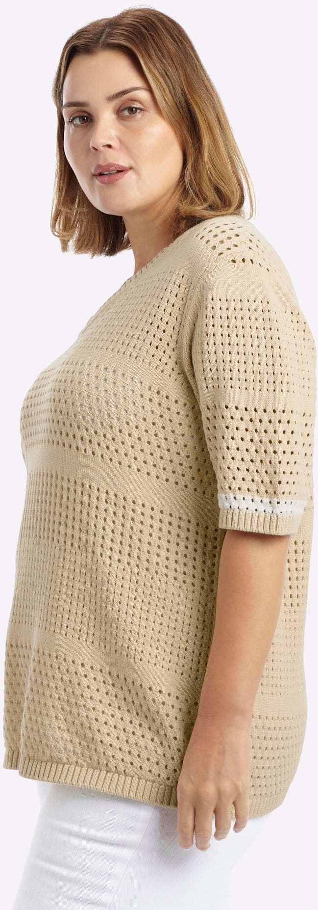 Sheego Strickpullover »Halbarm-Pullover«