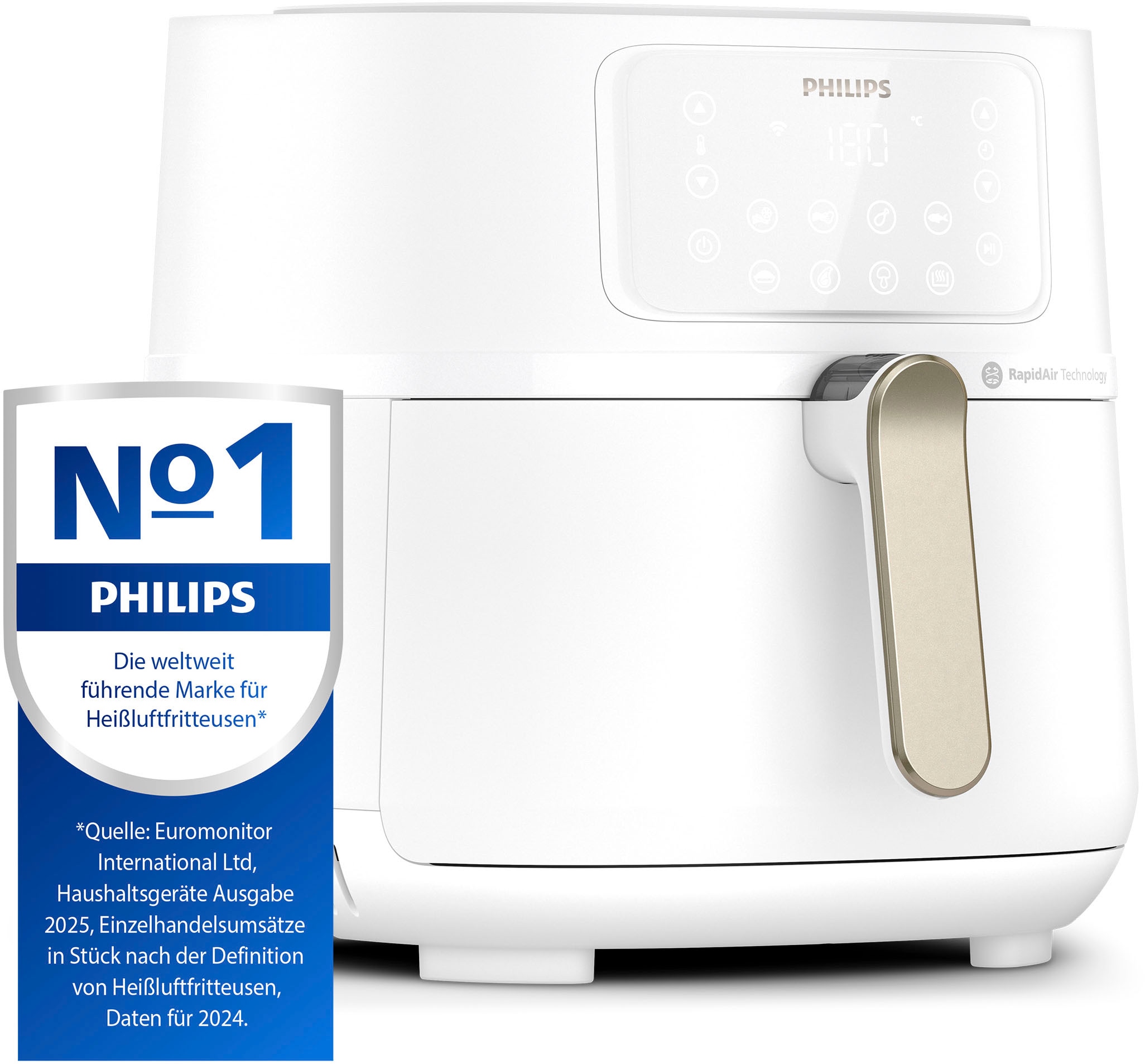 Philips Heißluftfritteuse »Airfryer XXL HD9285/90, 7,2 l«, 2000 W, mit 7 Voreinstellungen, WiFi Konnektivität und Warmhaltefunktion