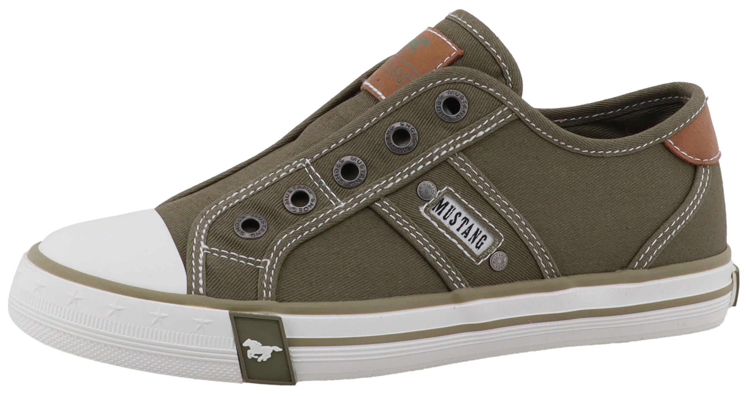 Mustang Shoes Slip-On Sneaker »Gaspare«  Freizeitschuh, Slipper, Halbschuh mit Kontrastnähten