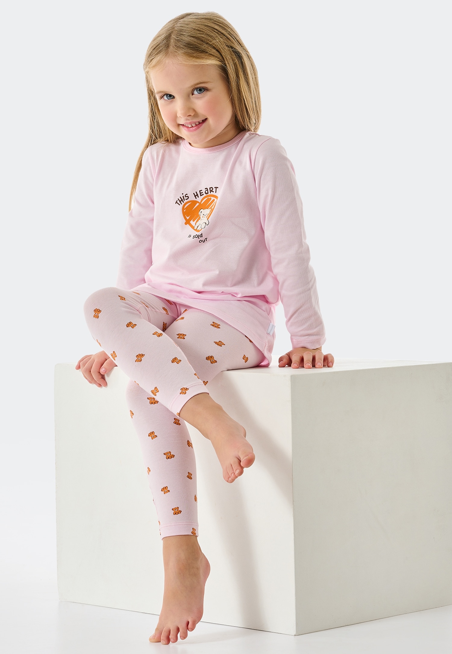 »Mädchen Schiesser Love«, OTTO Pyjama Teddy-Motiv - Schlafanzug Natural bei