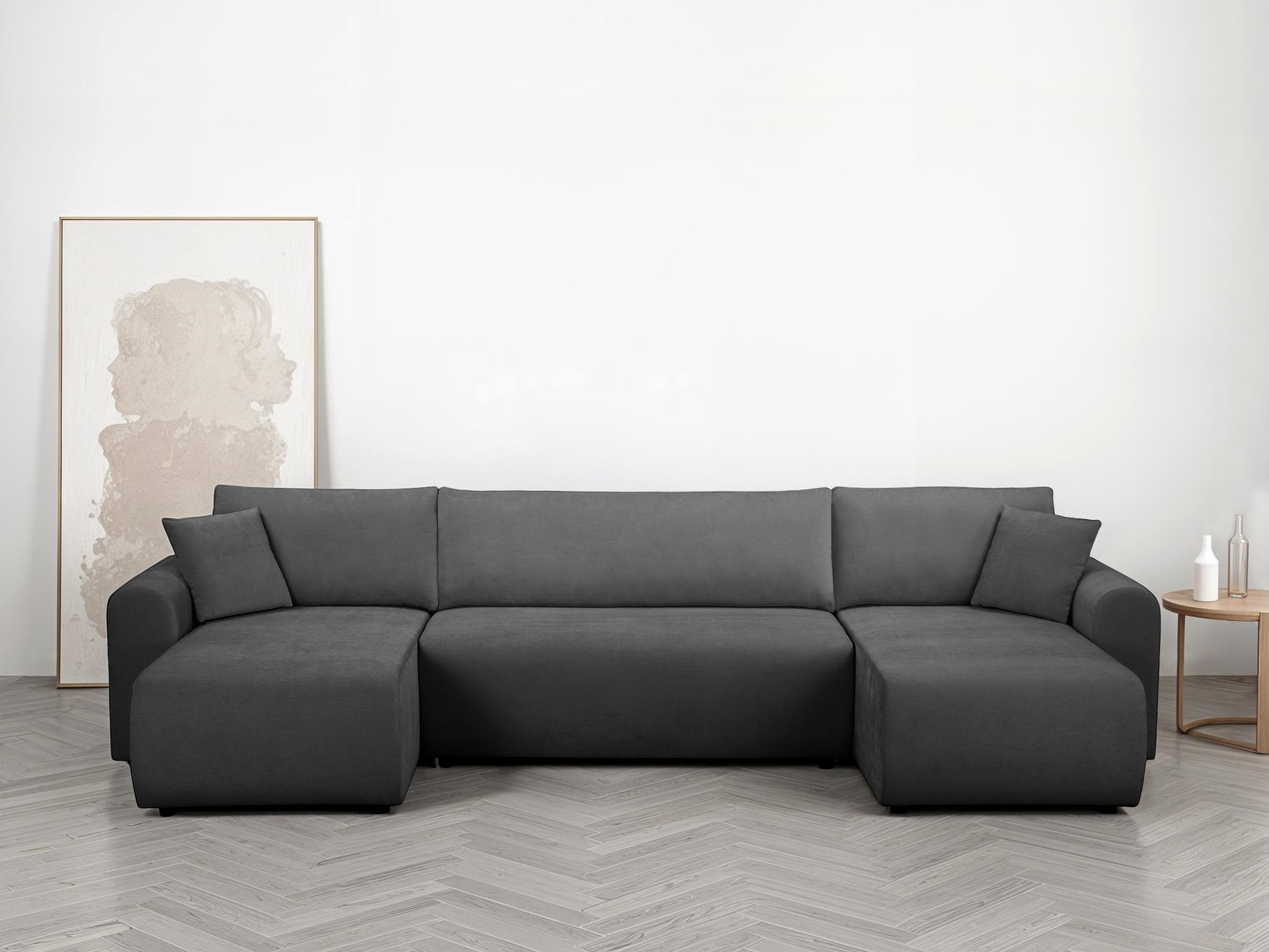OTTO home Wohnlandschaft »JONAA Feinstruktur, U-Form, 311 cm. -OTTO. Verlässliche Qualität« Tonnentaschen-Federkern, Bettkasten, Schlafsofa (133/270)