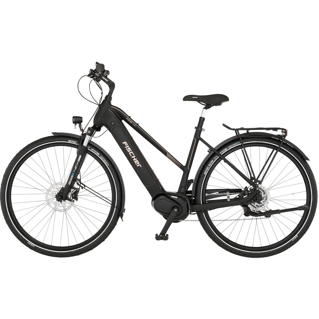 FISCHER Fahrrad E-Bike »VIATOR 4.2i Damen 50«, 9 Gang, Shimano, Acera, Mittelmotor 250 W, (mit Faltschloss)