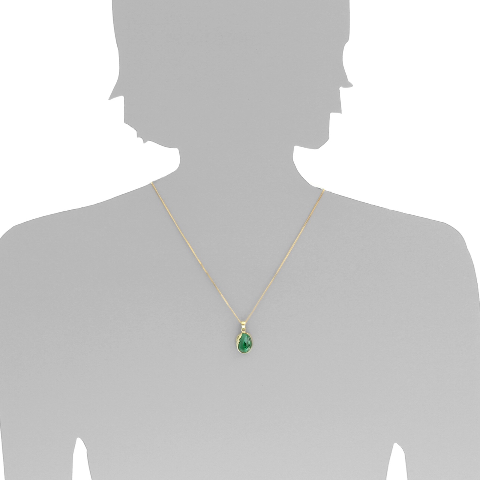 OSTSEE-SCHMUCK Kette und Anhänger Set »- Melanie - Gold 333/000 - Malachit«