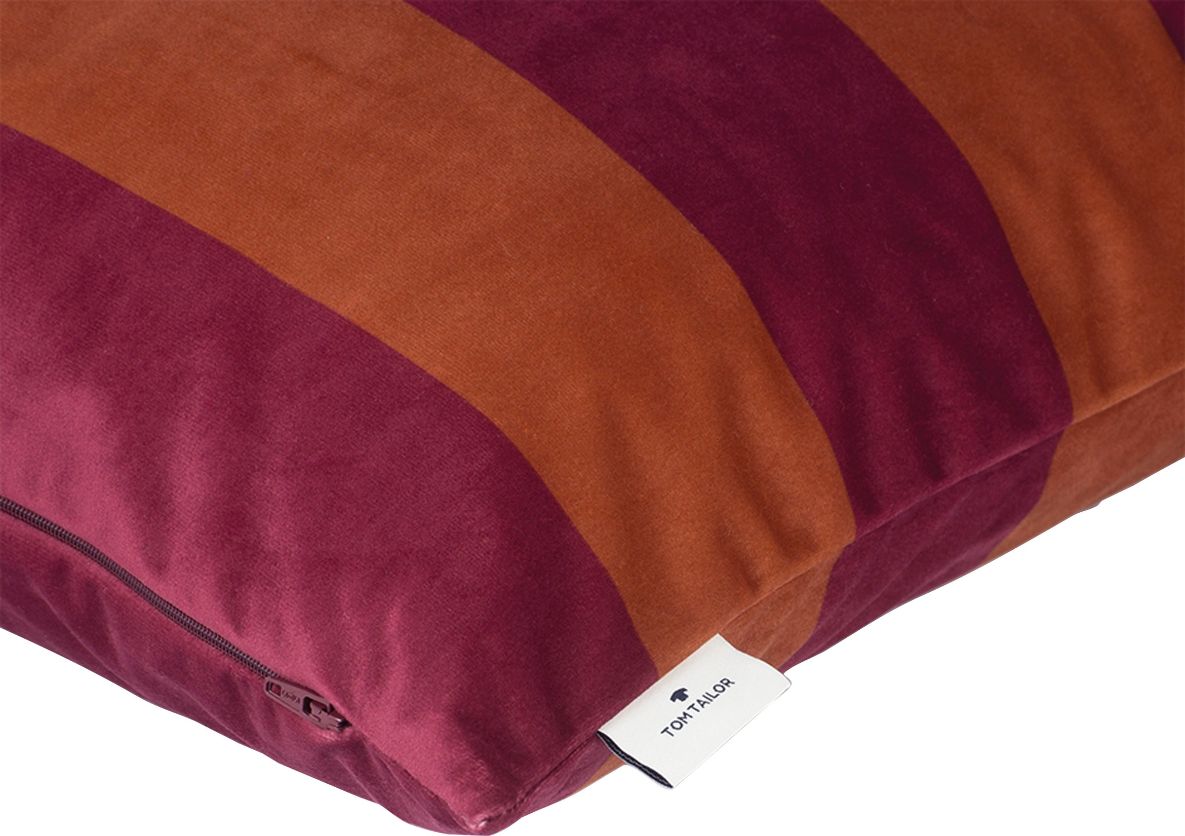 TOM TAILOR HOME Dekokissen »Colour Block«, aus leichtem Micro-Velvet, Kissenhülle ohne Füllung, 1 Stück