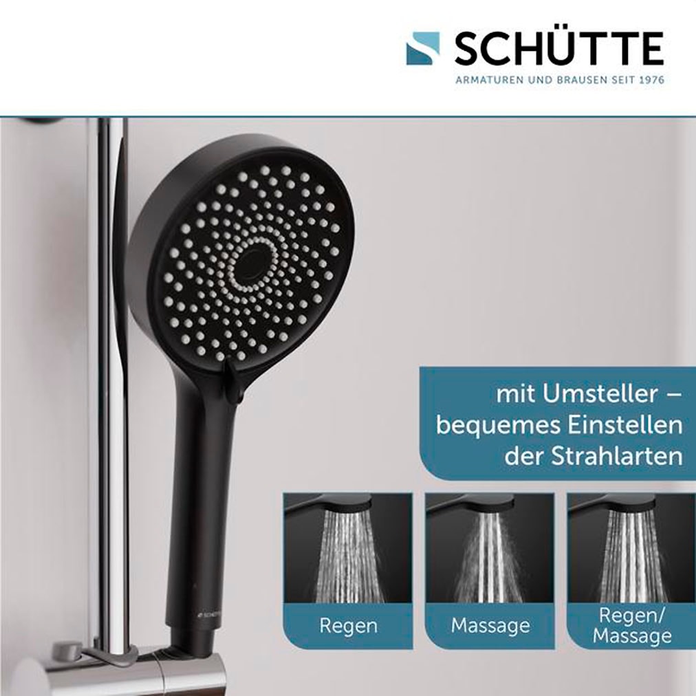 Schütte Duschsystem »MATAO RAIN«, Regendusche ohne Armatur, Handbrause mit 3 Funktionen