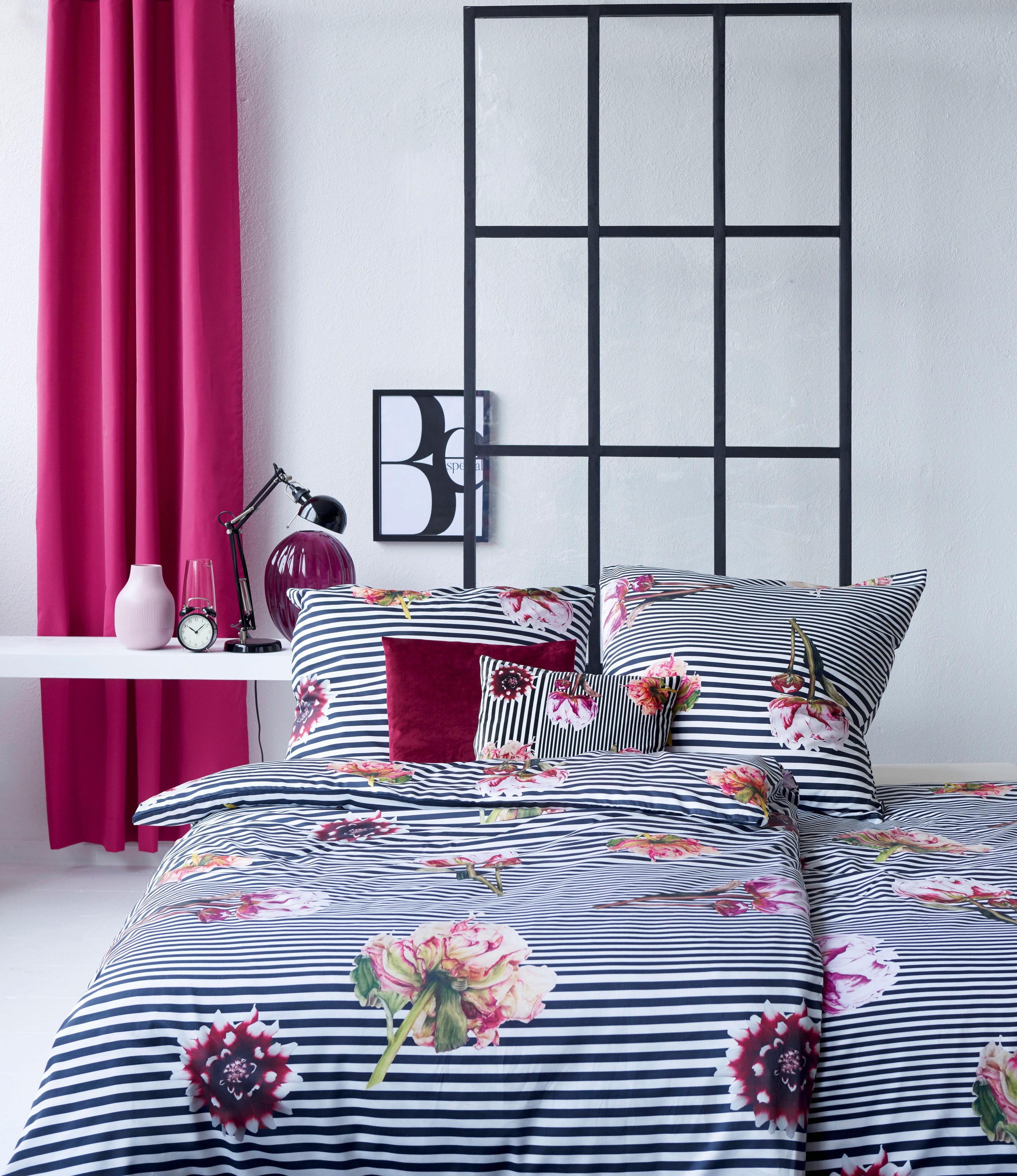 APELT Bettwäsche »Selma«, mit Blumen und Streifen