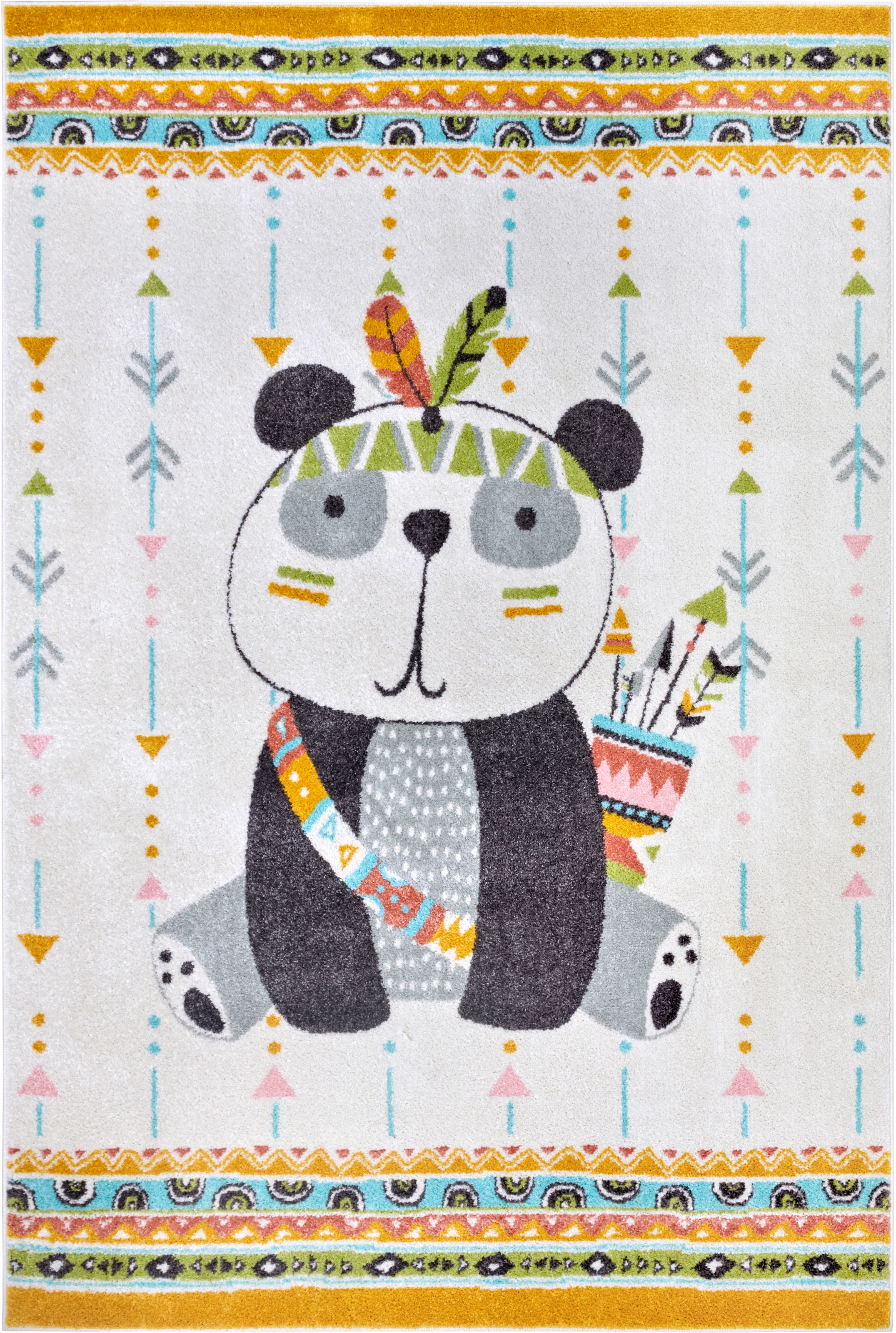 HANSE Home Kinderteppich »Adventures Panda«, rechteckig, 7 mm Höhe, Spielteppich, fest, Kinderzimmer, Kurzflor, Spielunterlage