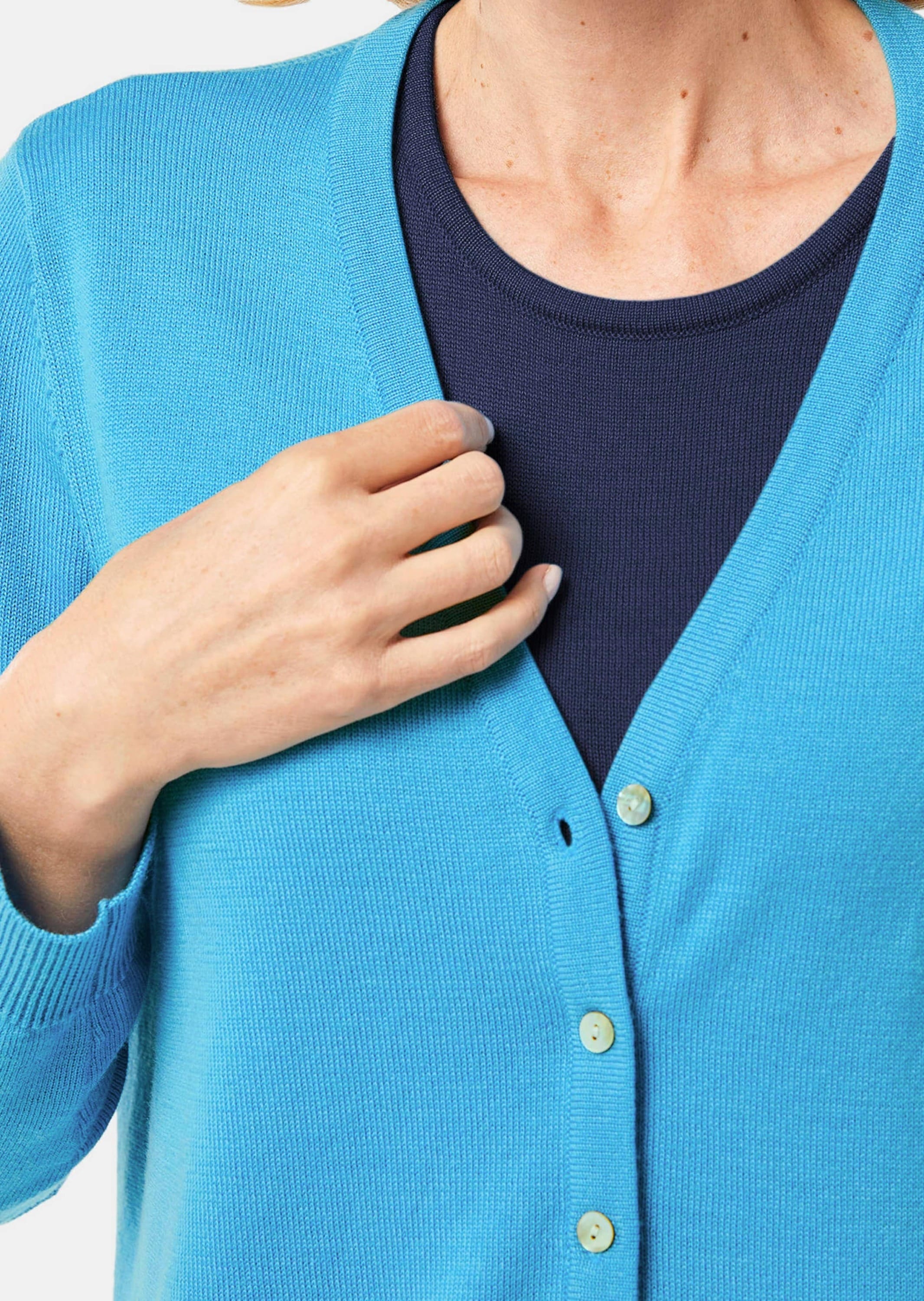 GOLDNER Strickjacke »Uni Merino-Cardigan Langarm«