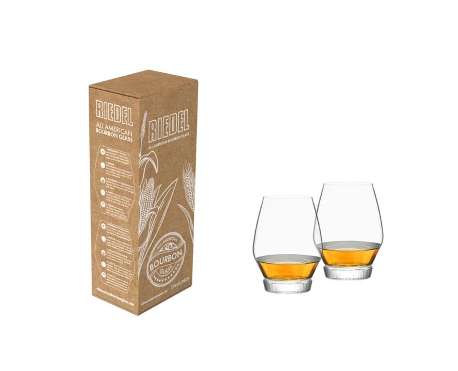 RIEDEL THE WINE GLASS COMPANY Whiskyglas »Bourbon Gläser All American 250 ml 2er Set transparent« Spülmaschinenfest