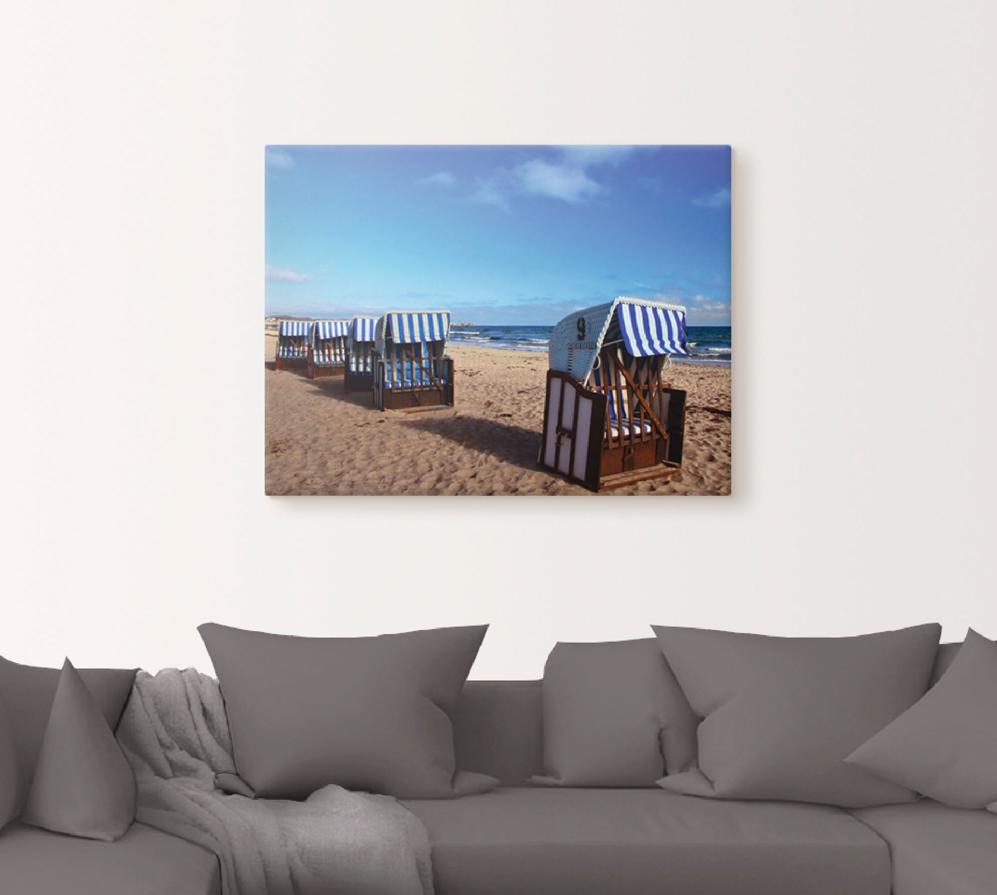 Artland Wandbild »Strandkörbe«, Strand, (1 St.), als Leinwandbild, Wandaufkleber oder Poster in versch. Größen