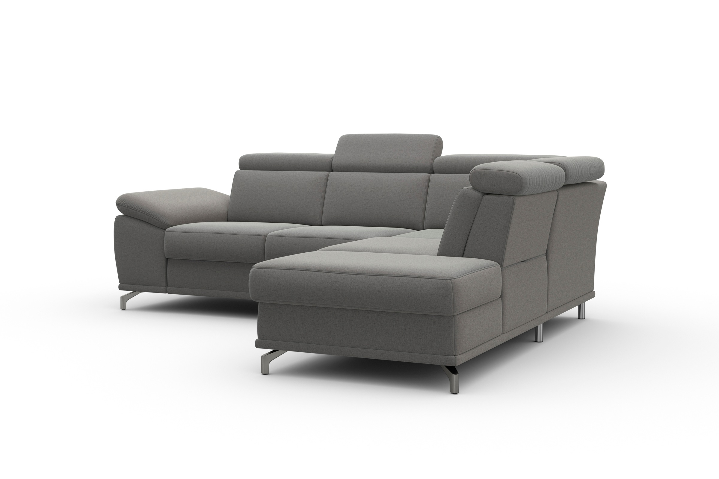 sit&more Ecksofa »Cabrio L-Form, mit Sitztiefenverstellung, Arm- und Kopfteilverstellung«, 3 Nierenkissen, Federkern, optional Bettfunktion und Stauraum