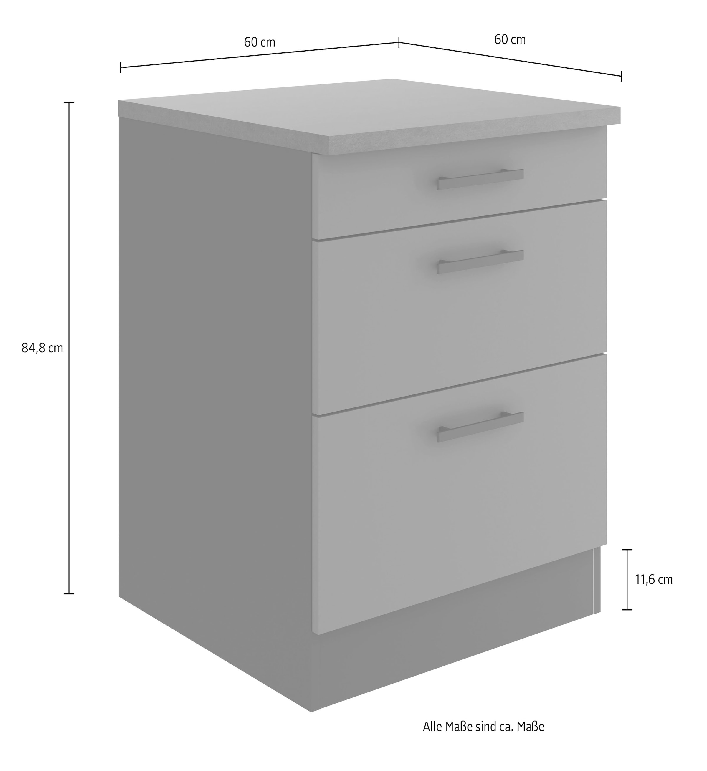 OPTIFIT Unterschrank »Bella«, Breite 60 cm, 2 Auszüge, 1 Schubkasten