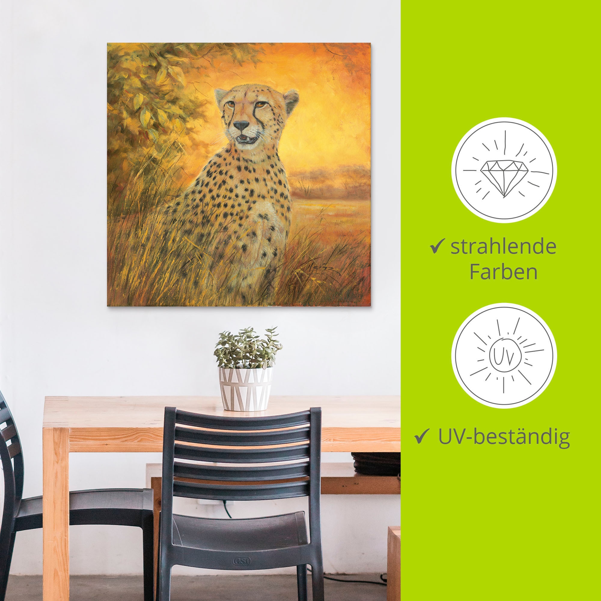 Artland Wandbild »Porträt Gepard«, Geparden Bilder, (1 St.), als Alubild, Outdoorbild, Poster in verschied. Größen