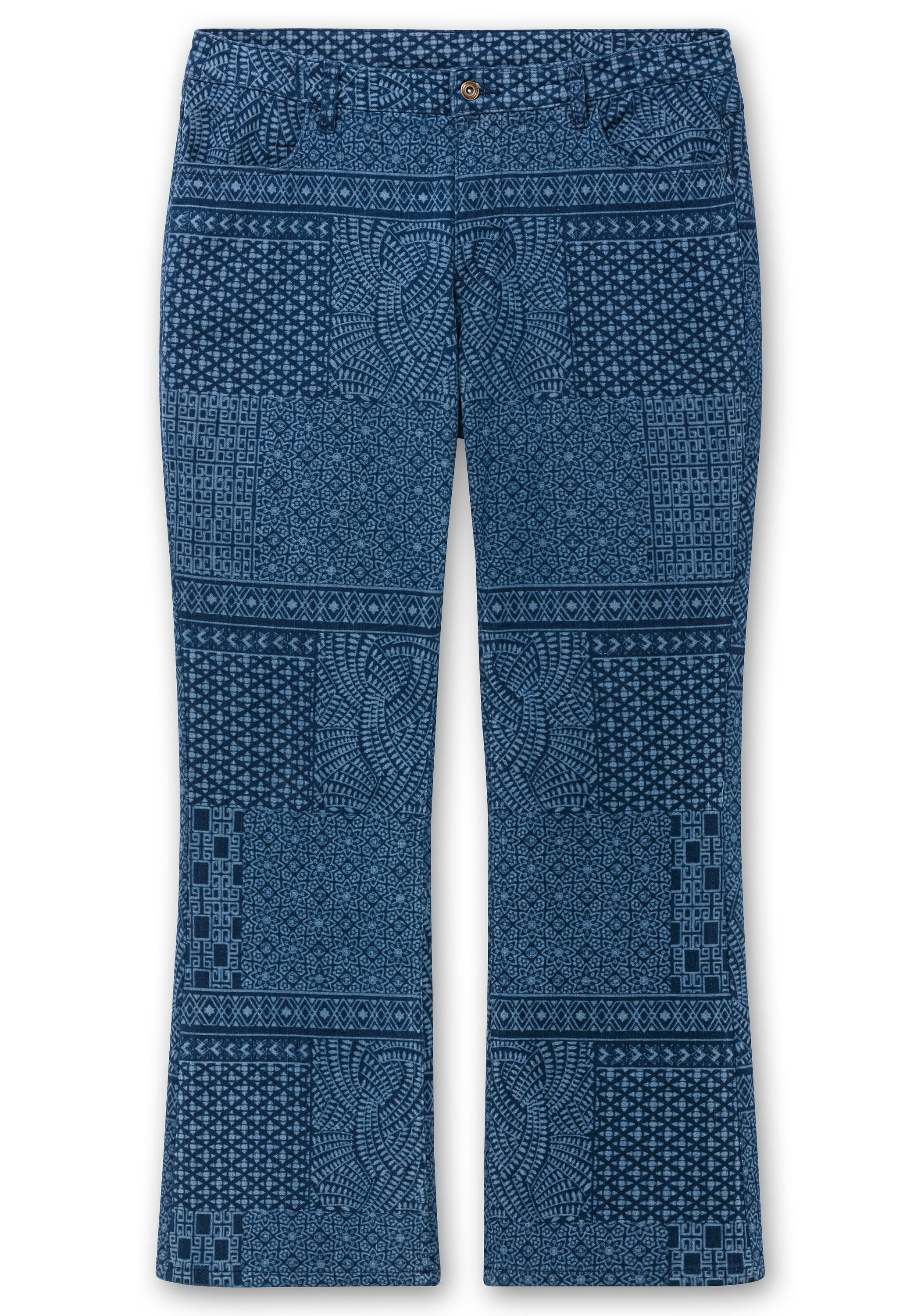 Sheego Bootcut-Jeans »Bootcut-Jeans mit Lasercut-Allovermuster«