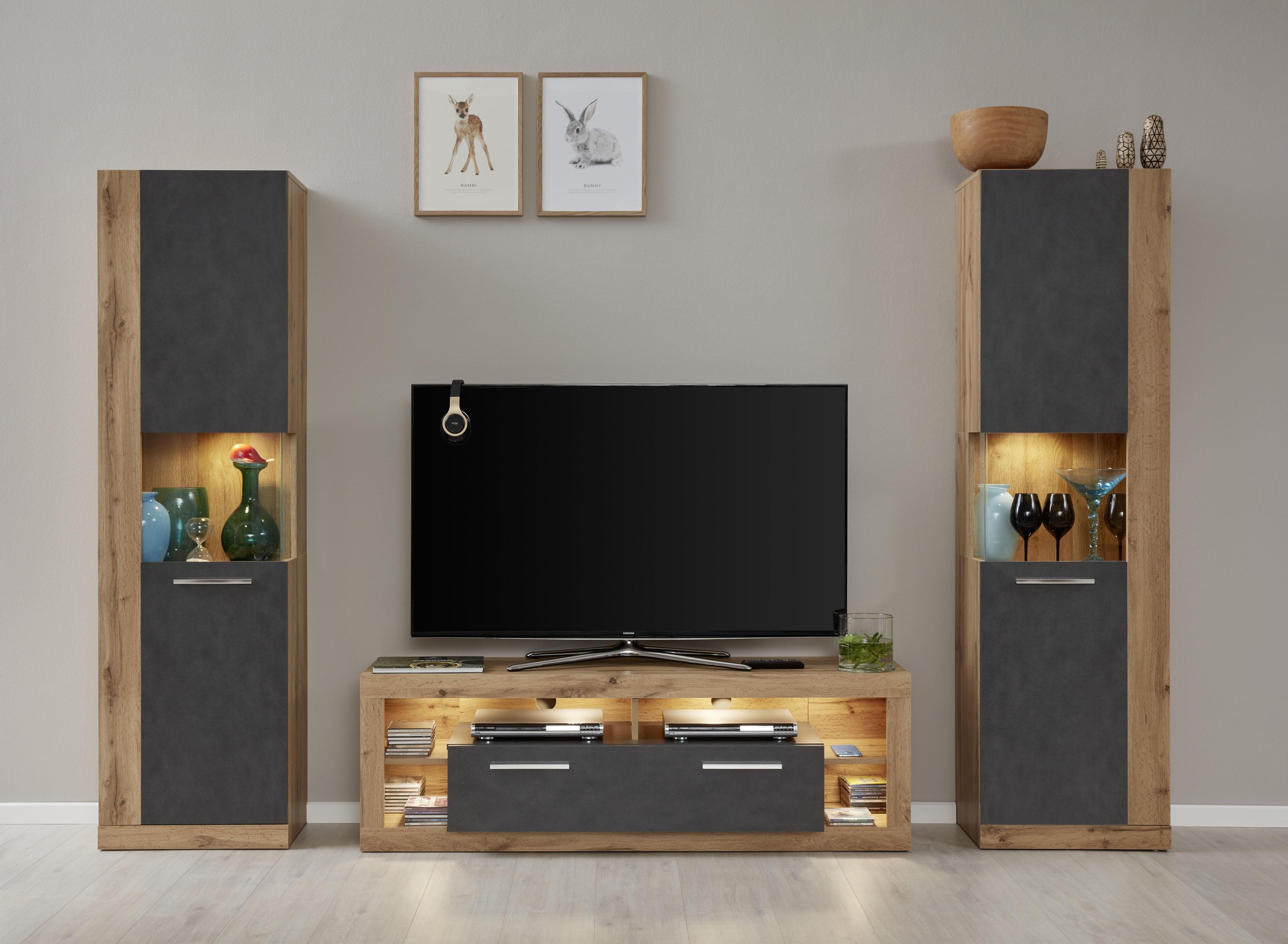 trendteam Wohnwand »Rock«, (Set, 3 St.)