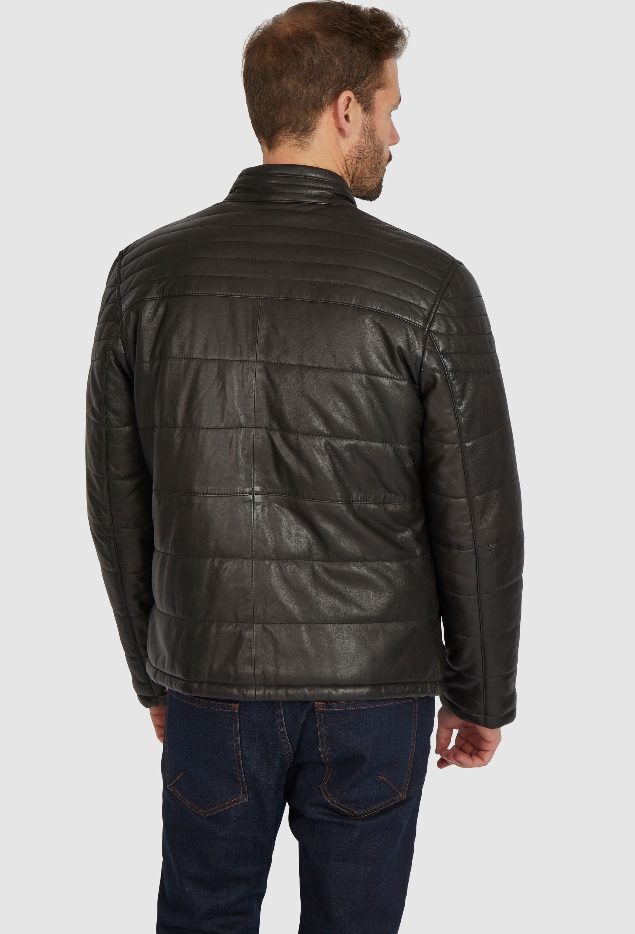 bugatti Lederjacke »BUBOSLEY« ohne Kapuze mit Stehkragen