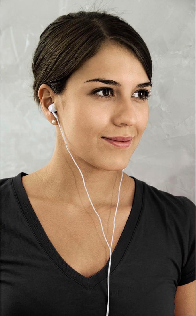Thomson In-Ear-Kopfhörer »In Ear Kopfhörer mit Kabel und Geräuschunterdrückung, Mikrofon, Weiß«, Geräuschisolierung, Headset, Telefonfunktion, Rufannahmetaste