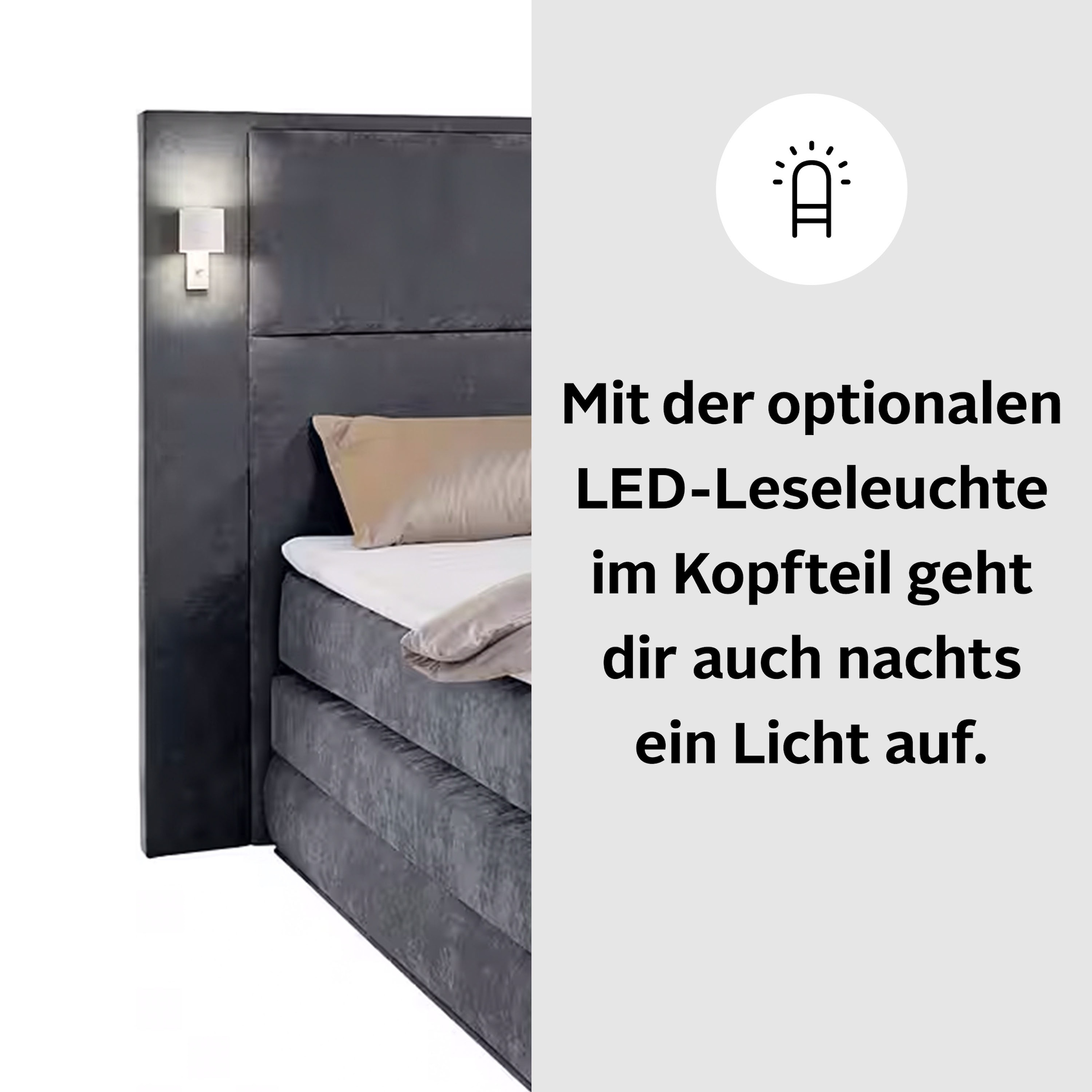 COLLECTION AB Boxspringbett Copenhagen, inklusive Bettkasten und Topper, wahlweise mit LED-Beleuchtung