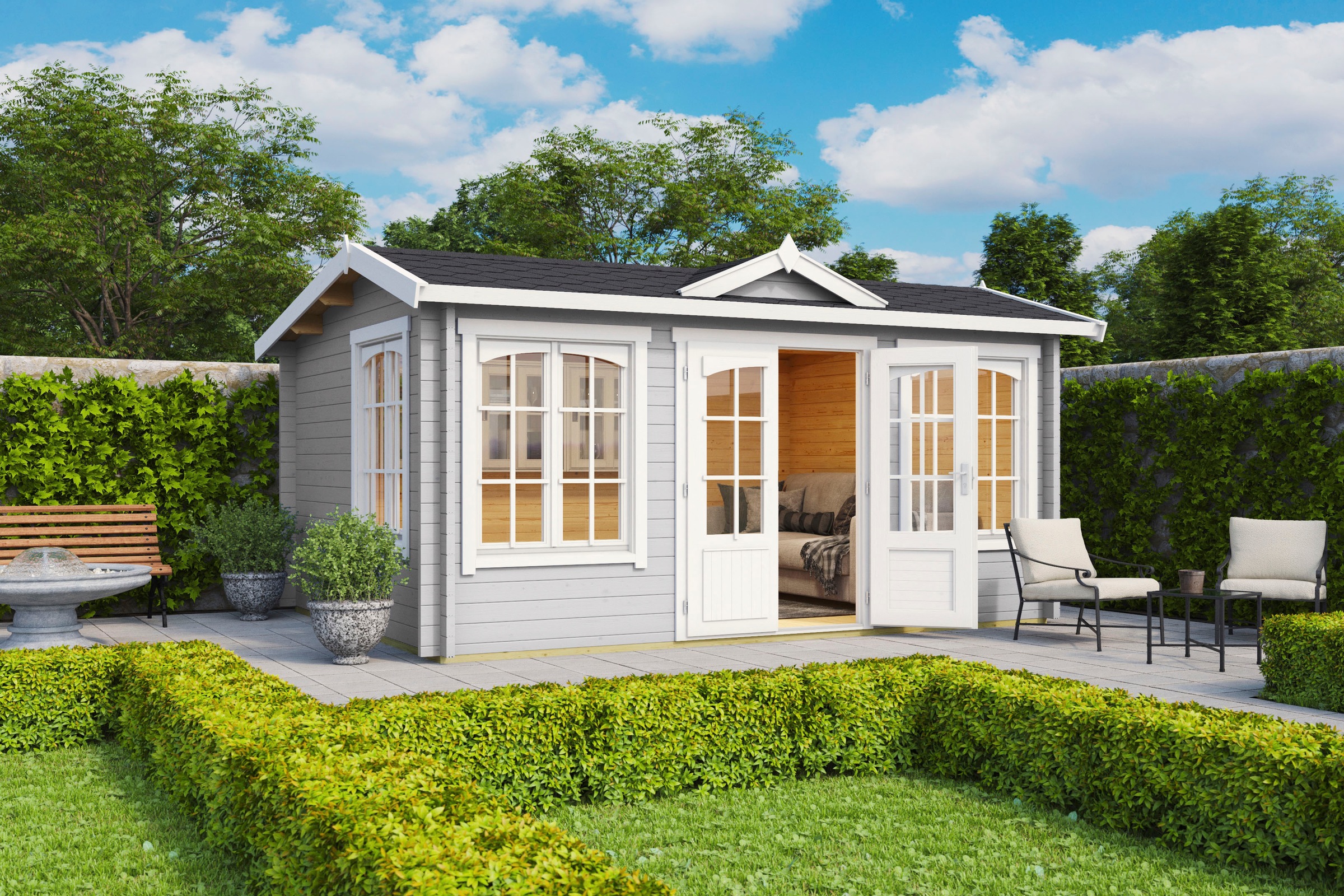 LASITA MAJA Gartenhaus »WINDSOR«, (Set, inkl. Fussbodenbretter zum verlegen)