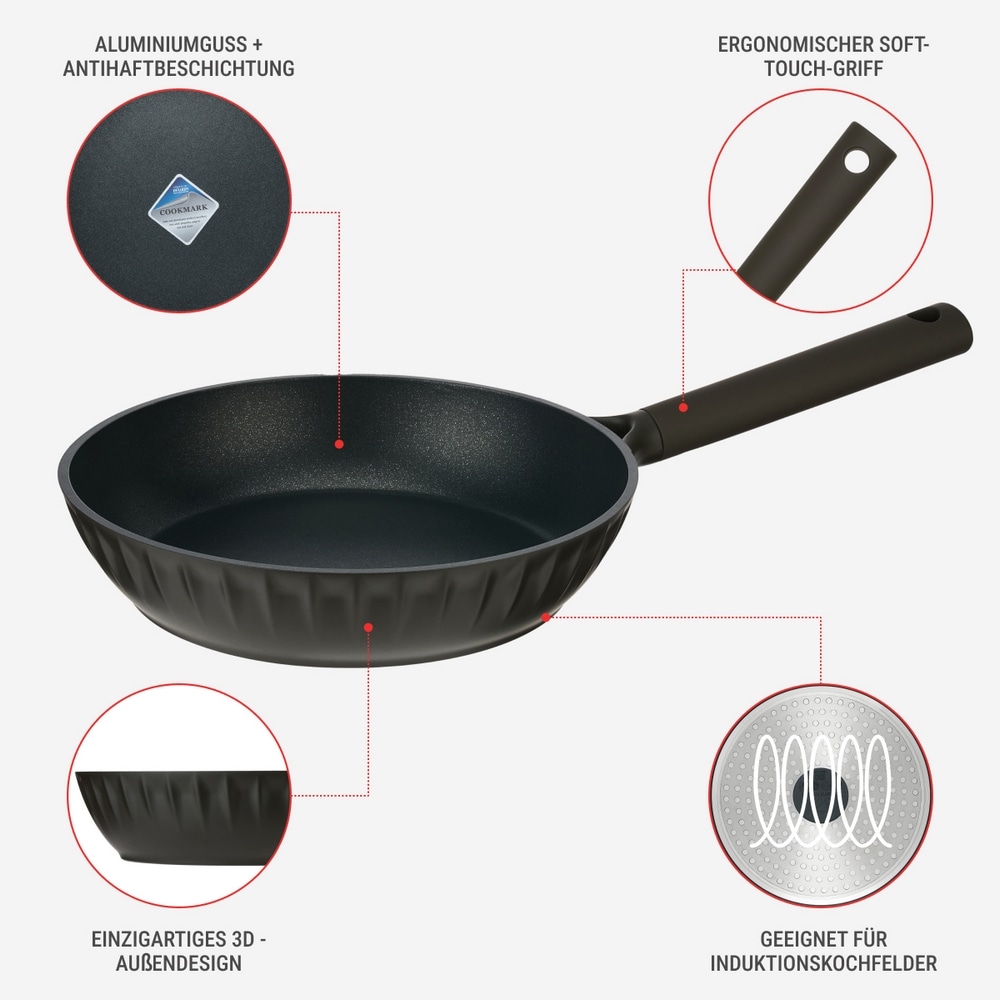 RESTO Kitchenware Bratpfanne »Ascella, antihaftbeschichtet und spülmaschinenfest« Aluminiumguss 1 Stk. tlg. Induktion, für alle Herdarten geeignet