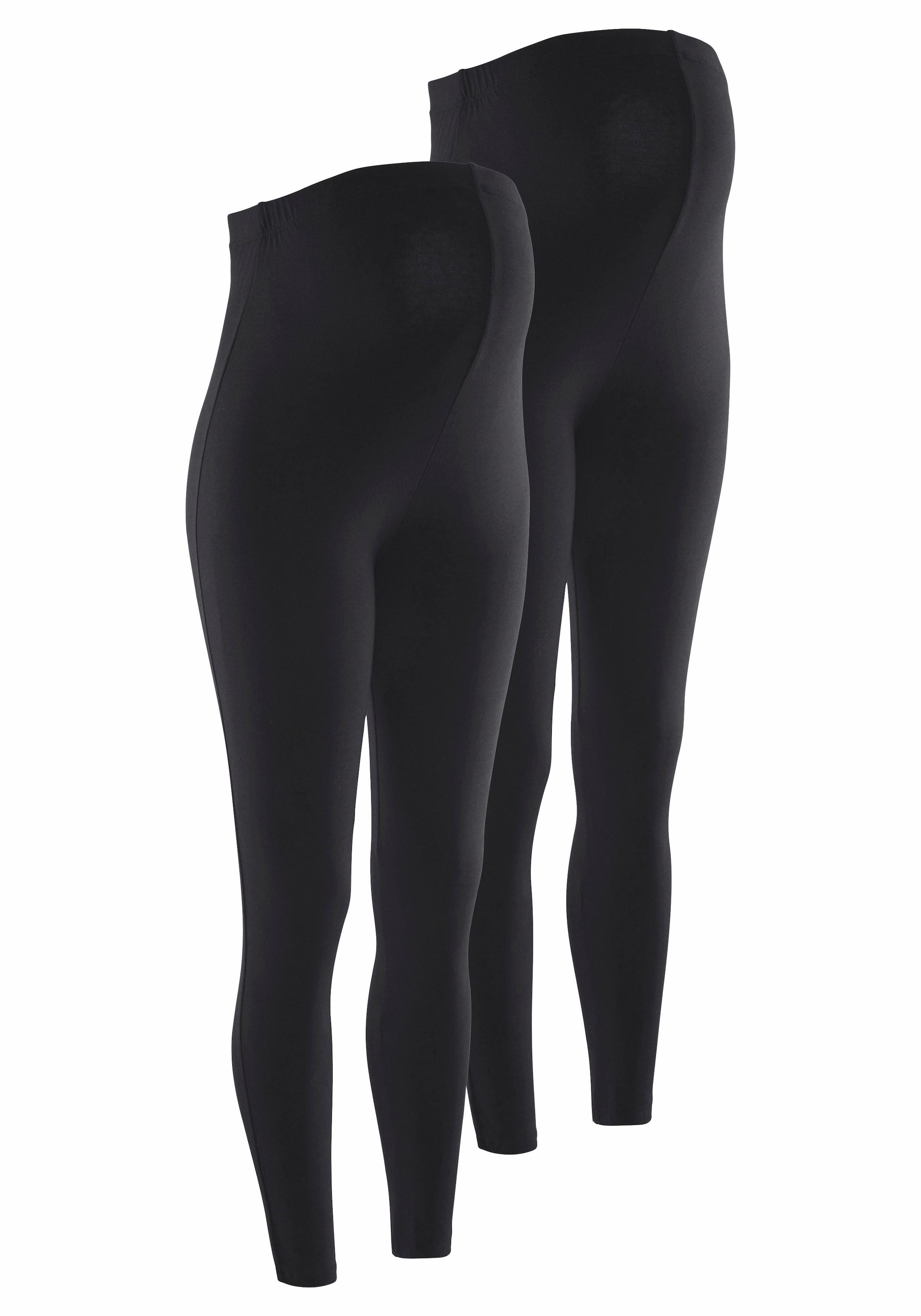 Neun Monate Umstandshose »2 Stück Umstands-Hosen für Schwangerschaft und Stillzeit«, (Packung, 2 tlg.), 2er Pack Leggings für Schwangerschaft & Stillzeit