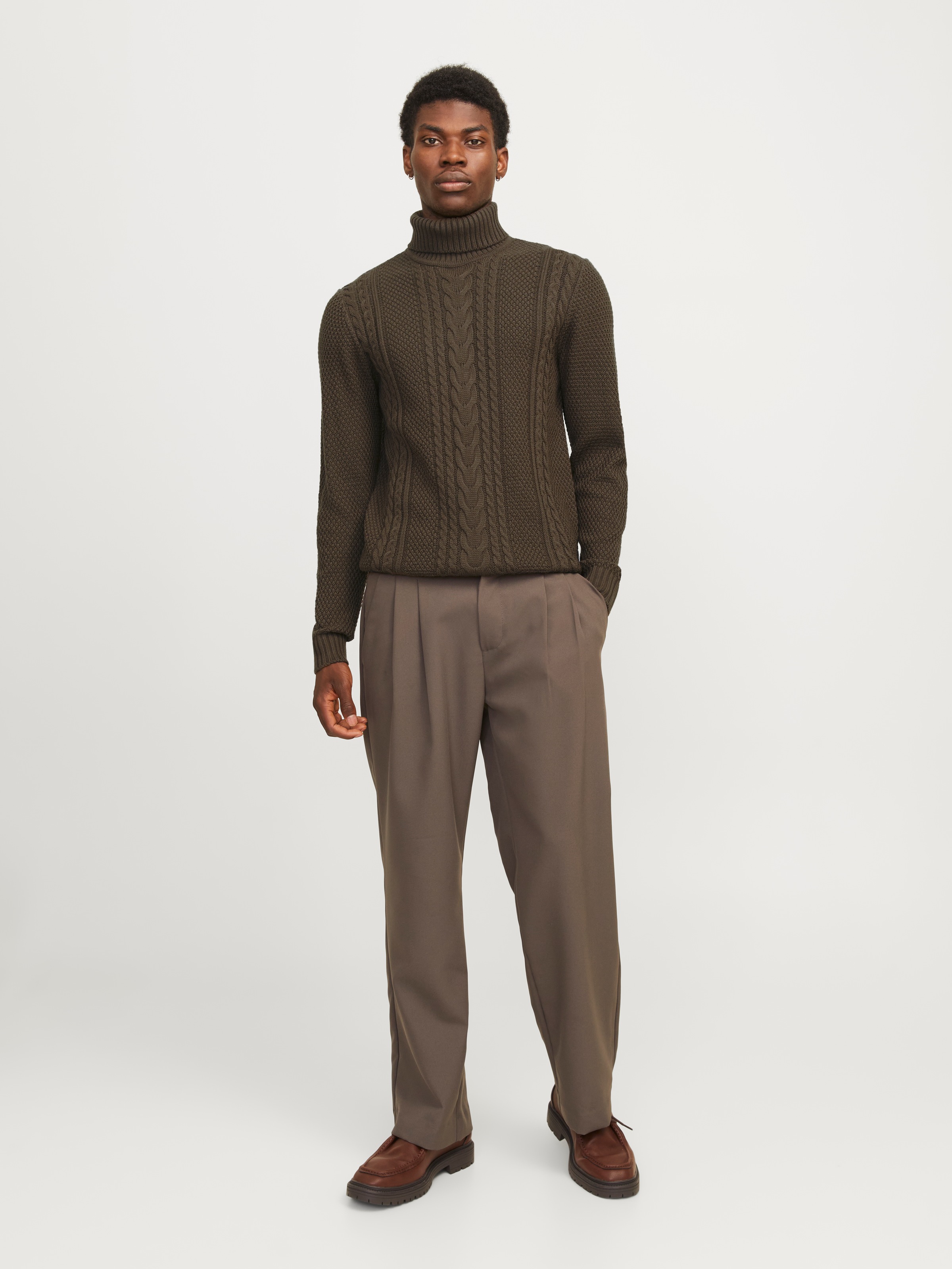 Jack & Jones Rollkragenpullover »JJCRAIG KNIT ROLL NECK AW24«, mit Zopfmuster