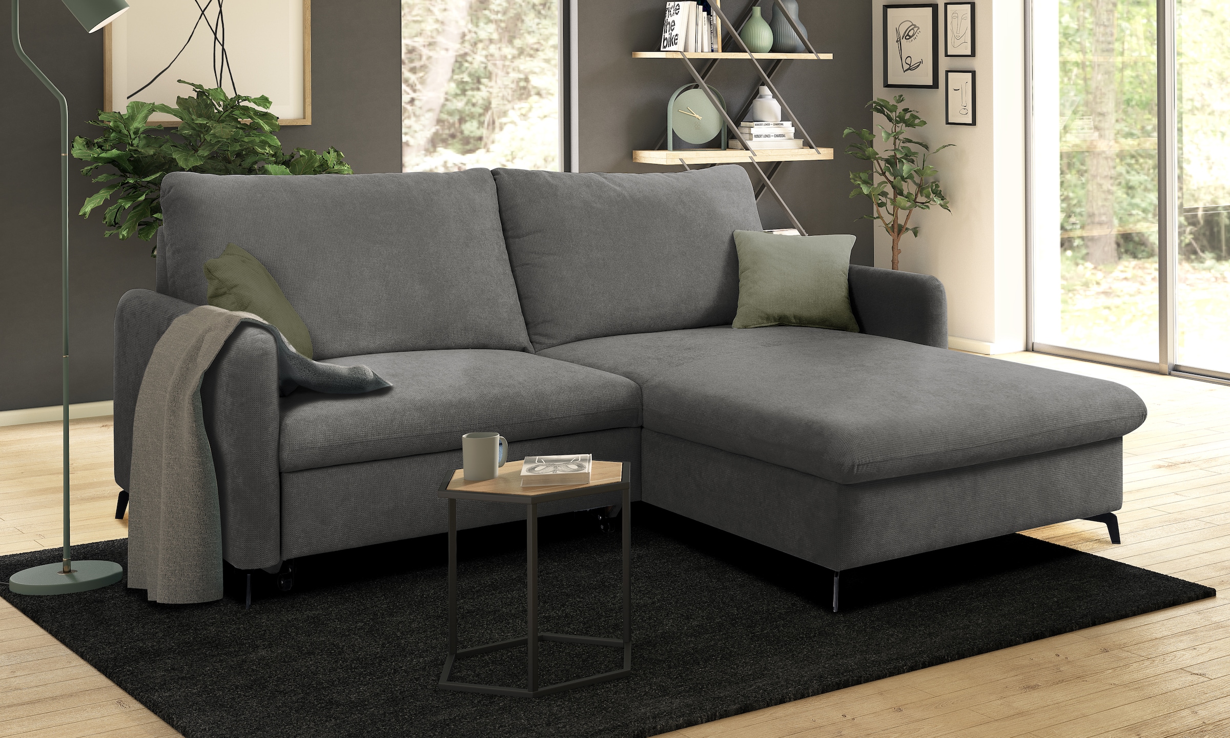 INOSIGN Ecksofa »Leilani«, Recamiere beidseitig montierbar, mit Bettfunktion und Bettkasten